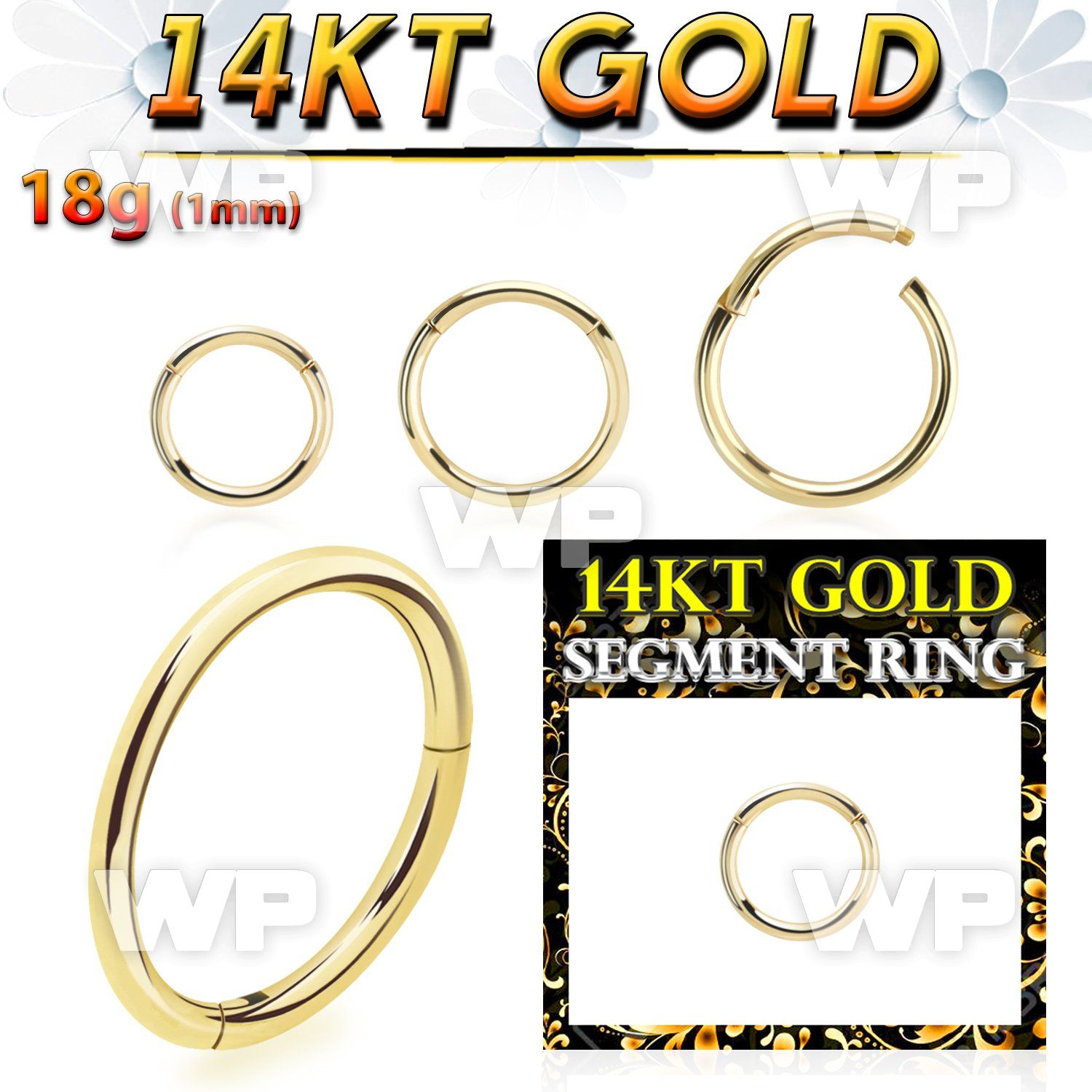i3wixet 14kt gold hinged segment clicker 18g