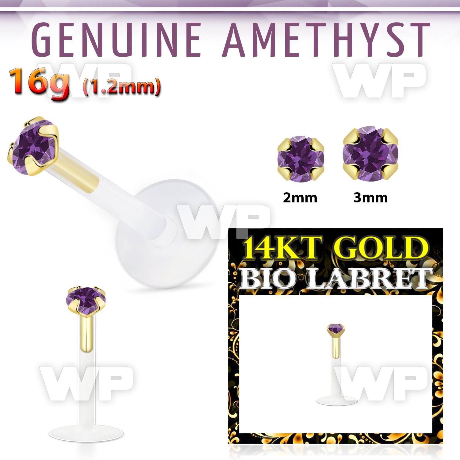 i48iwe bio flex labret 1 2mm push in 14kt gold top 2mm genuine lower lip piercing