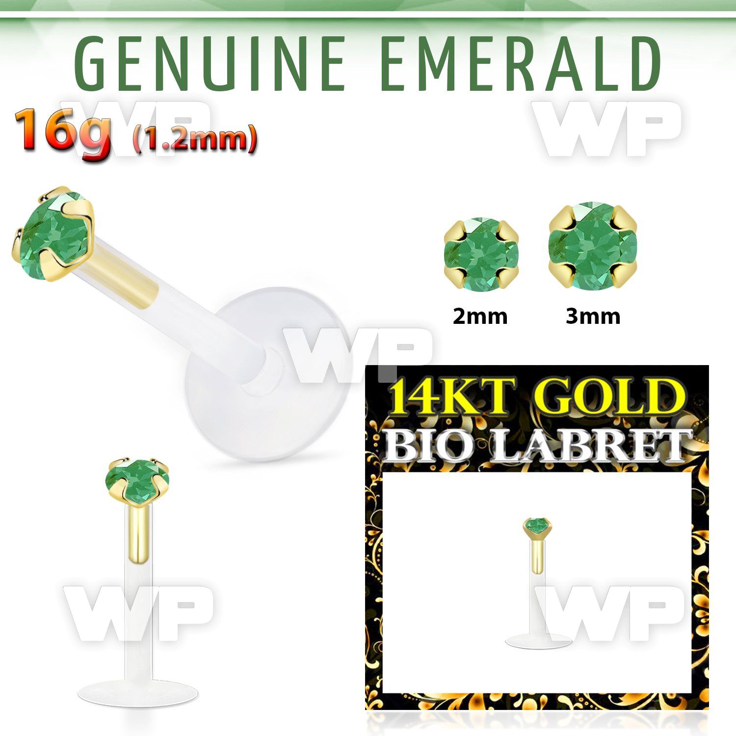 i48iwep bio flex labret 1 2mm push in 14kt gold top 2mm genuine lower lip piercing