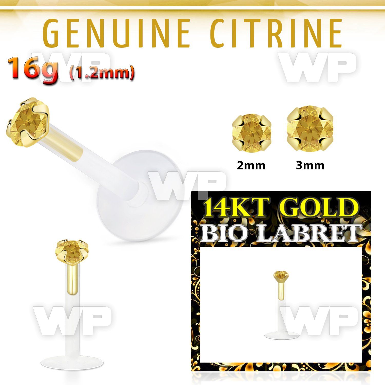 i48iwy bio flex labret 1 2mm push in 14kt gold top 2mm genuine lower lip piercing