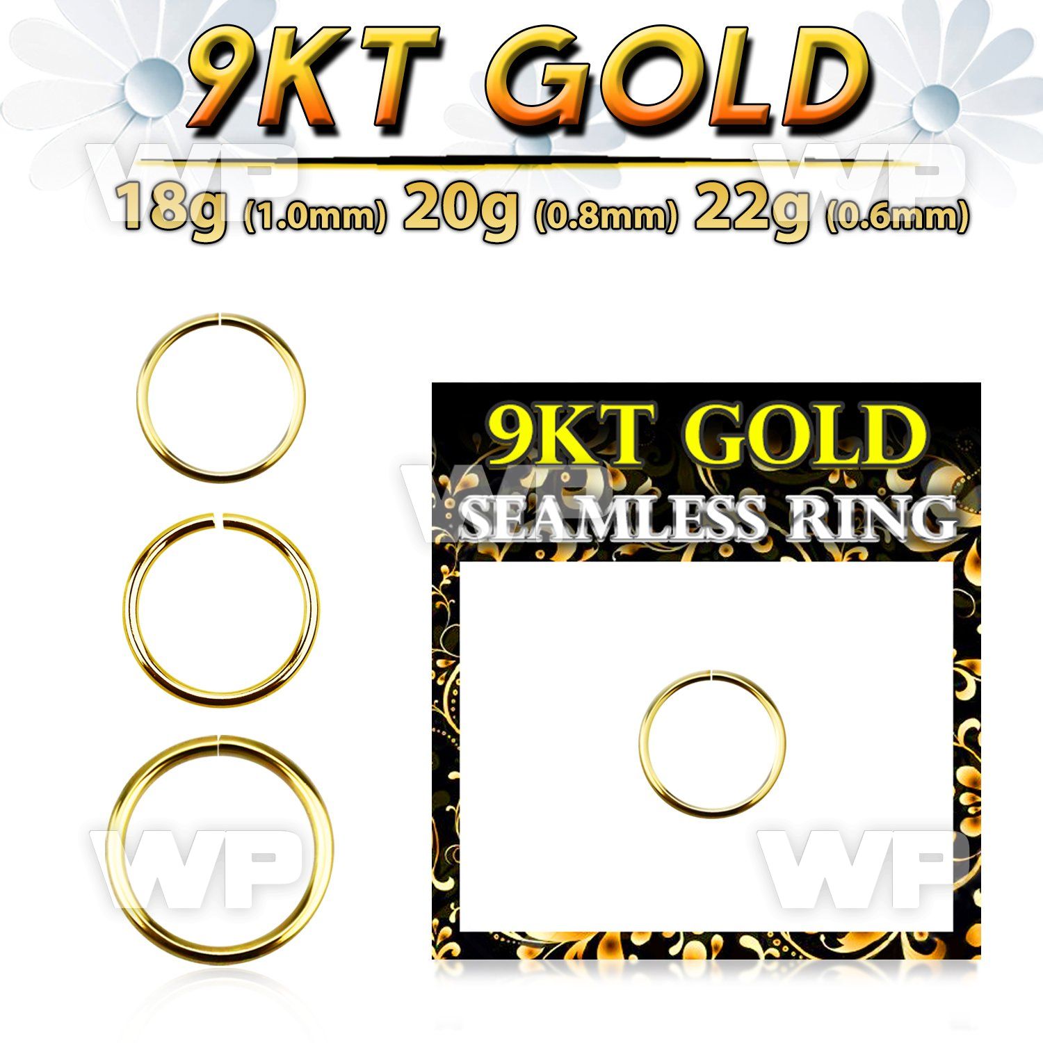 i93wbkk 9kt gold seamless ring 22g