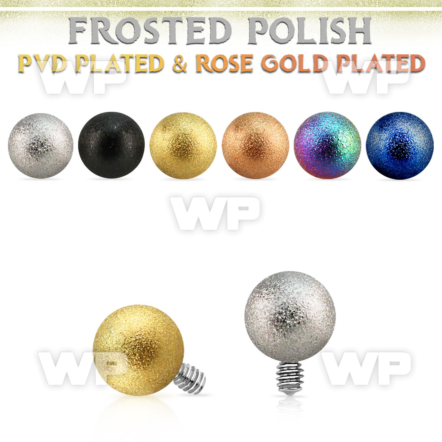 idfo4s 4mm frosted steel ball shaped dermal anchor top part