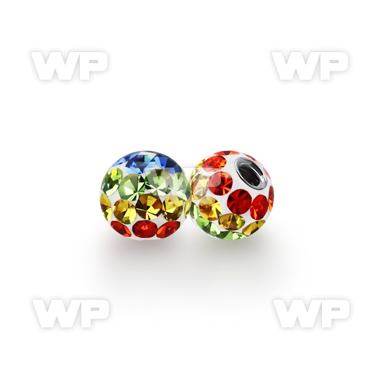 ijday 6mm ball ferido glued multi crystals in rainbow gay pride 