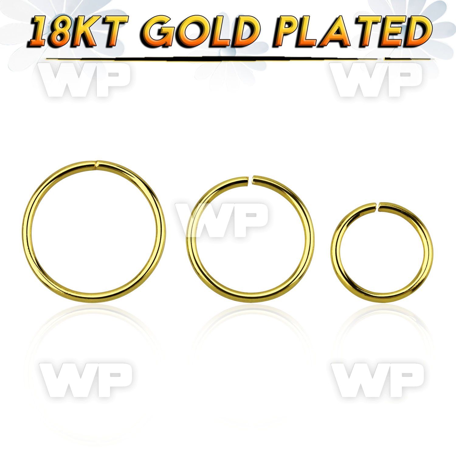 im3wbkp silver 925 seamless ring 0 8mm 18k gold plated an out eyebrow piercing