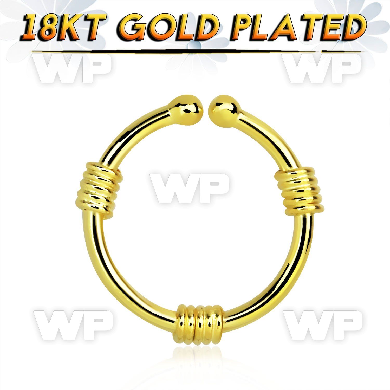 im3wmekx silver fake septum ring w genuine 18k gold plating w thre septum piercing