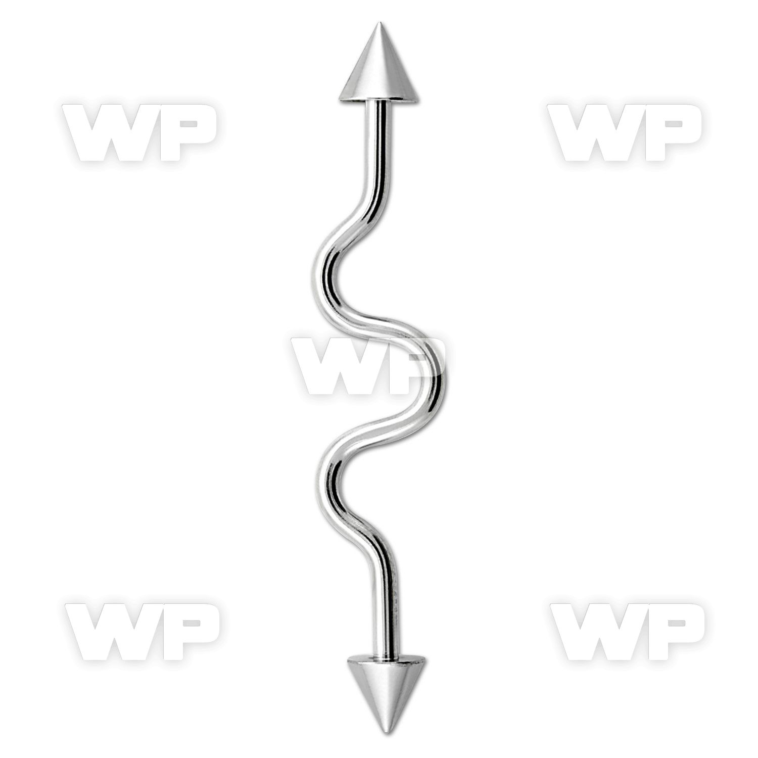 inacn5 316l steel industrial zigzag barbell 14g w 5mm cones