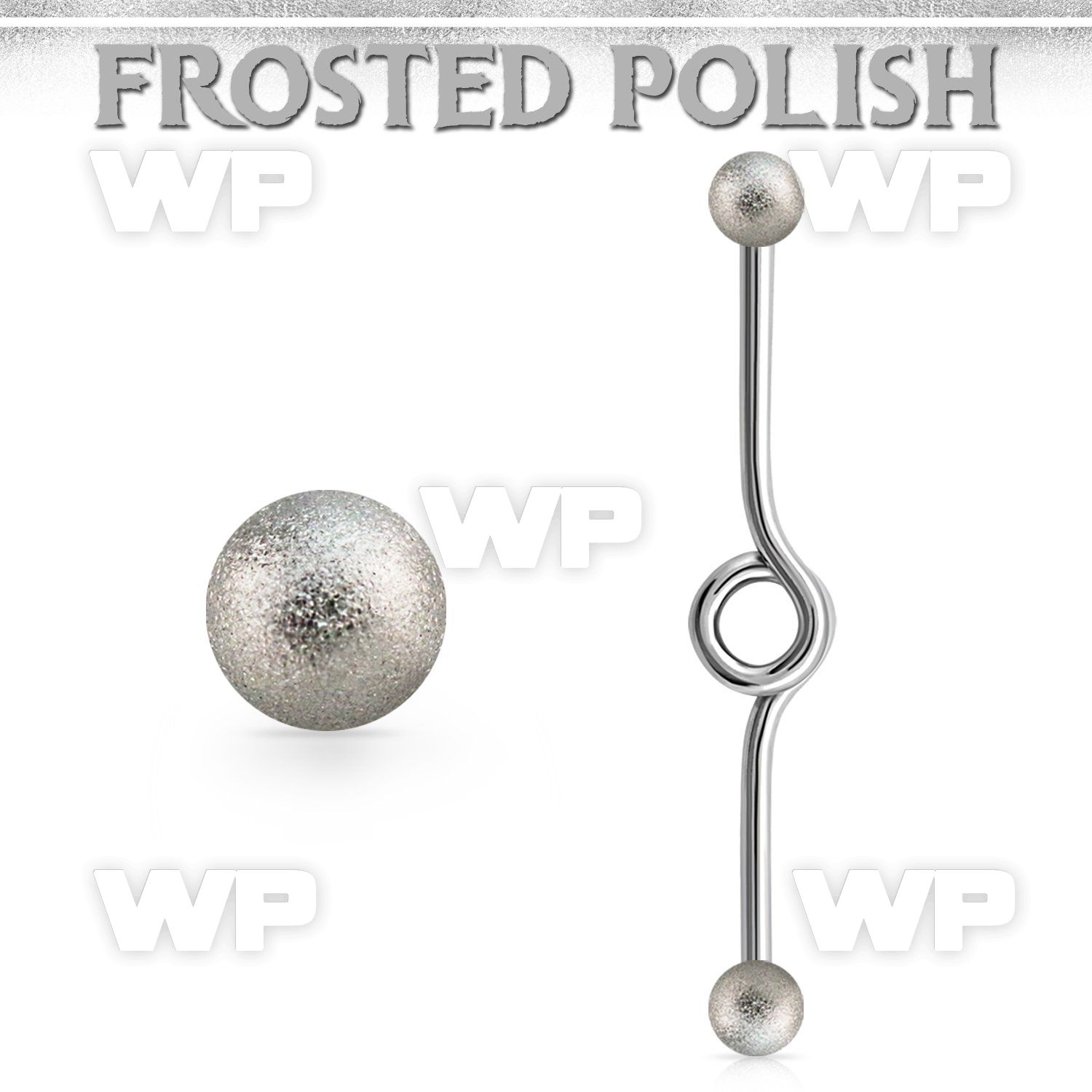 inbfo5 steel steel industrial loop barbell w frosted steel ball
