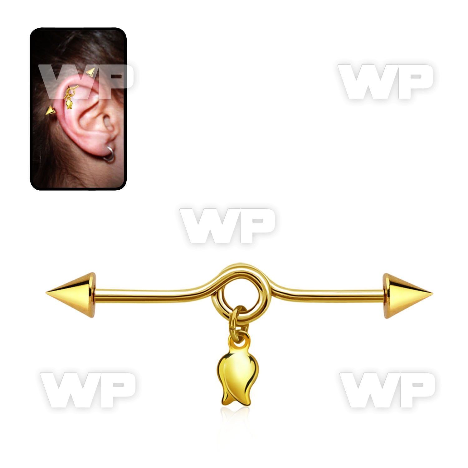 incntd16 anodized steel industrial loop barbell lightning symbol