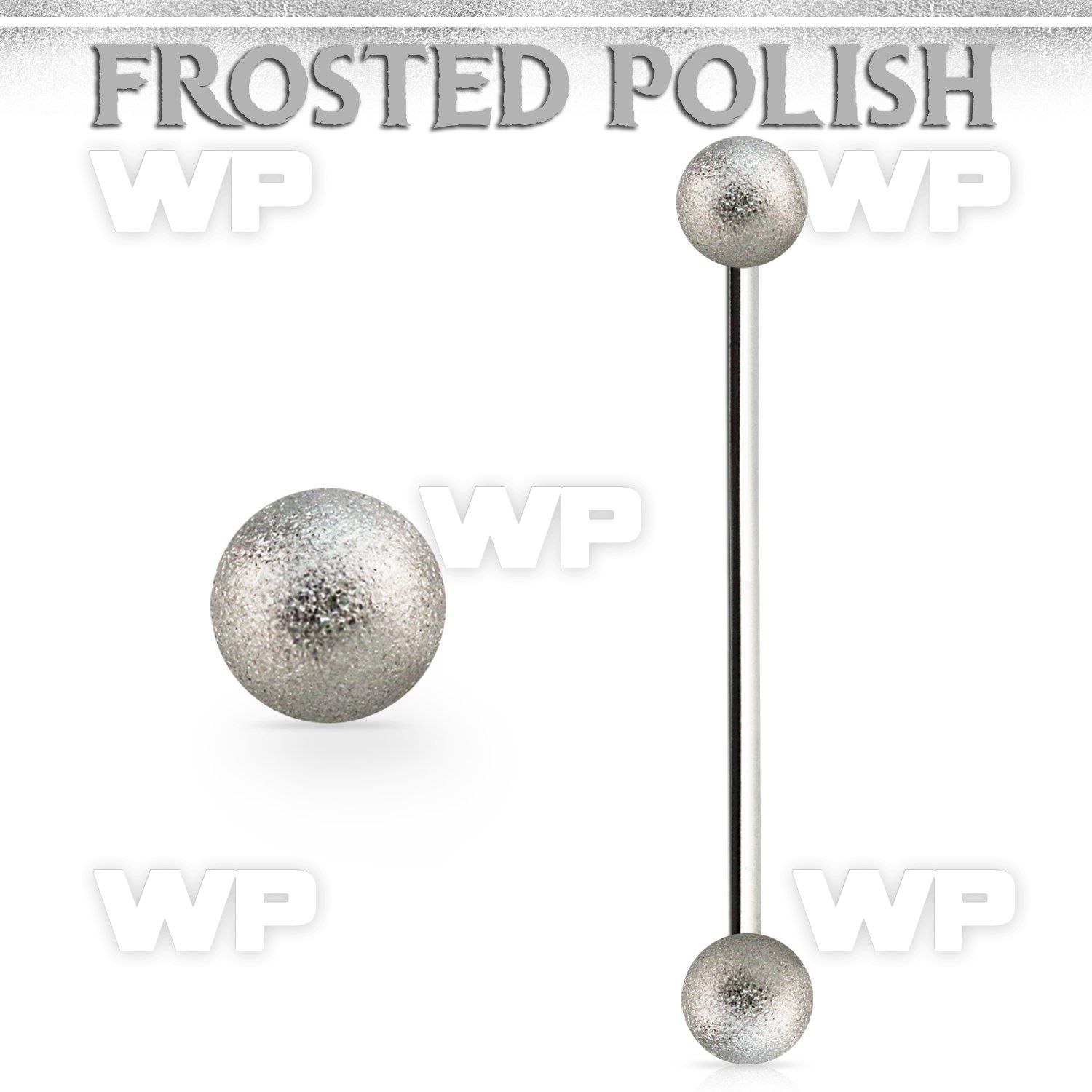 info5 316l steel industrial barbellw 2 5mm frosted steel balls