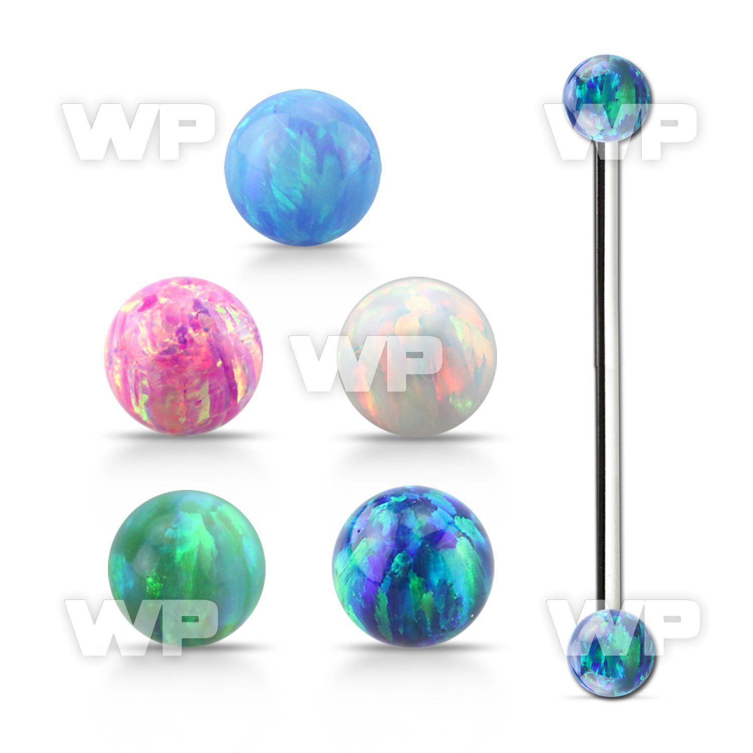 inop5 steel industrial barbell w 5mm synthetic opal balls