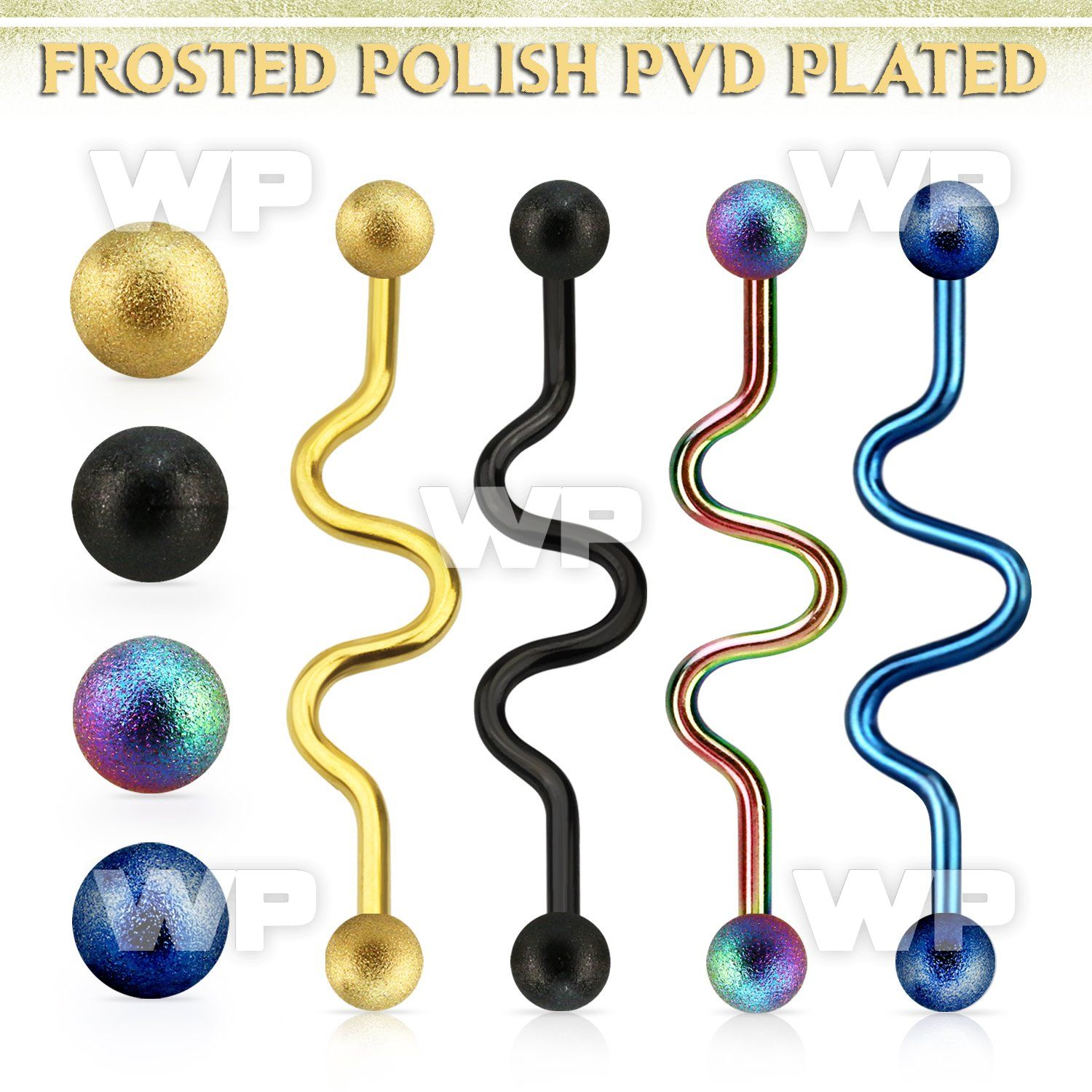 intafo5 anodized steel industrial zig zag barbell w frosted ball