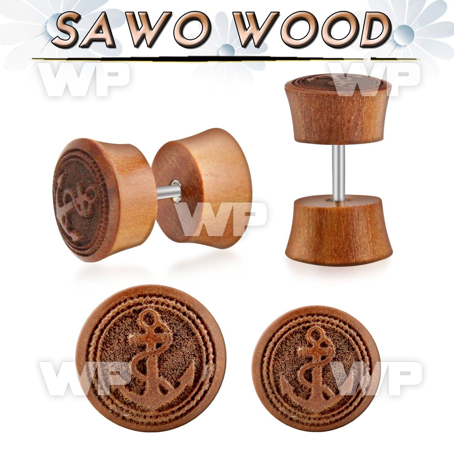 iplswi sawo wood fake plug wlaser edged anchor logo