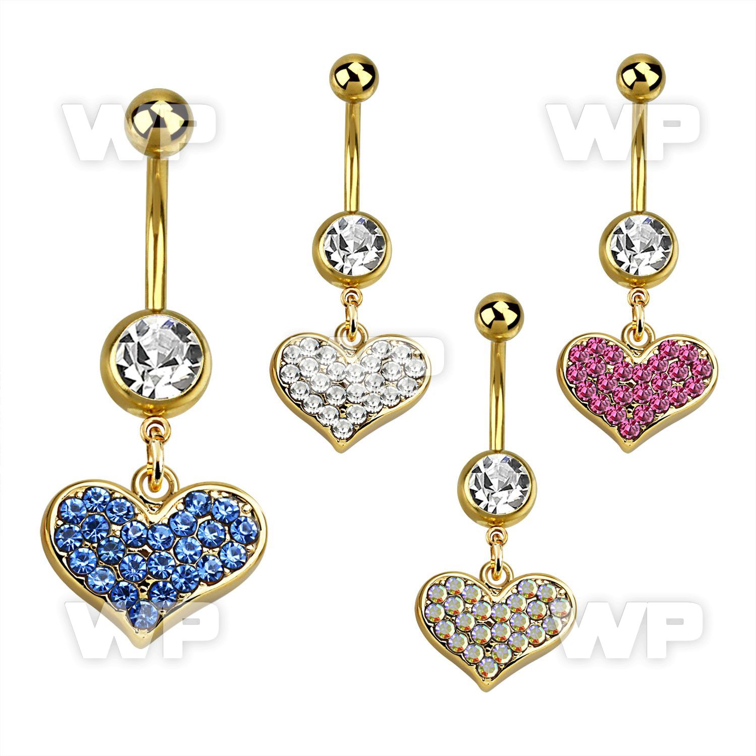 j12lps gold ion plated 316l steel belly ring upper 5mm plain bal belly piercing
