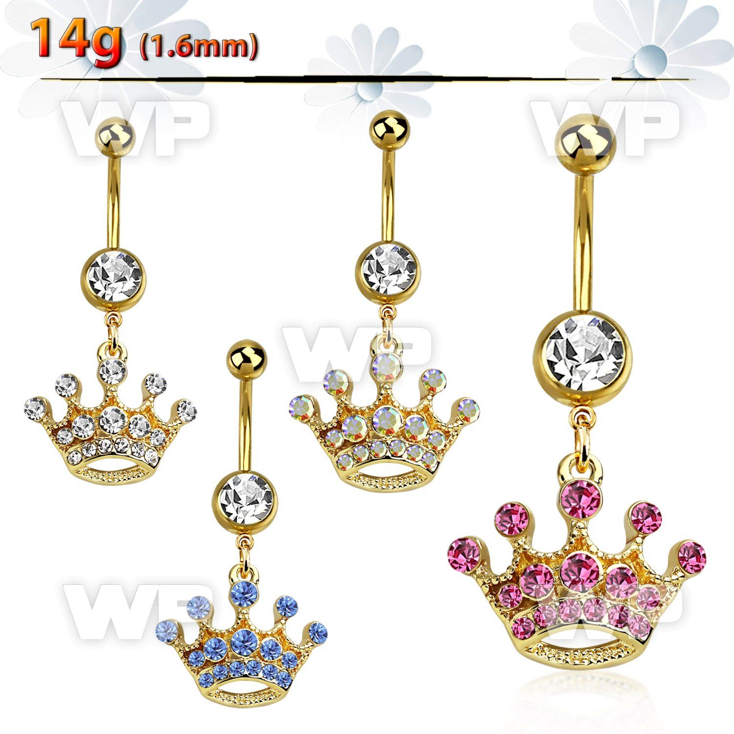 j12lpz gold ion plated 316l steel belly ring upper 5mm plain bal belly piercing