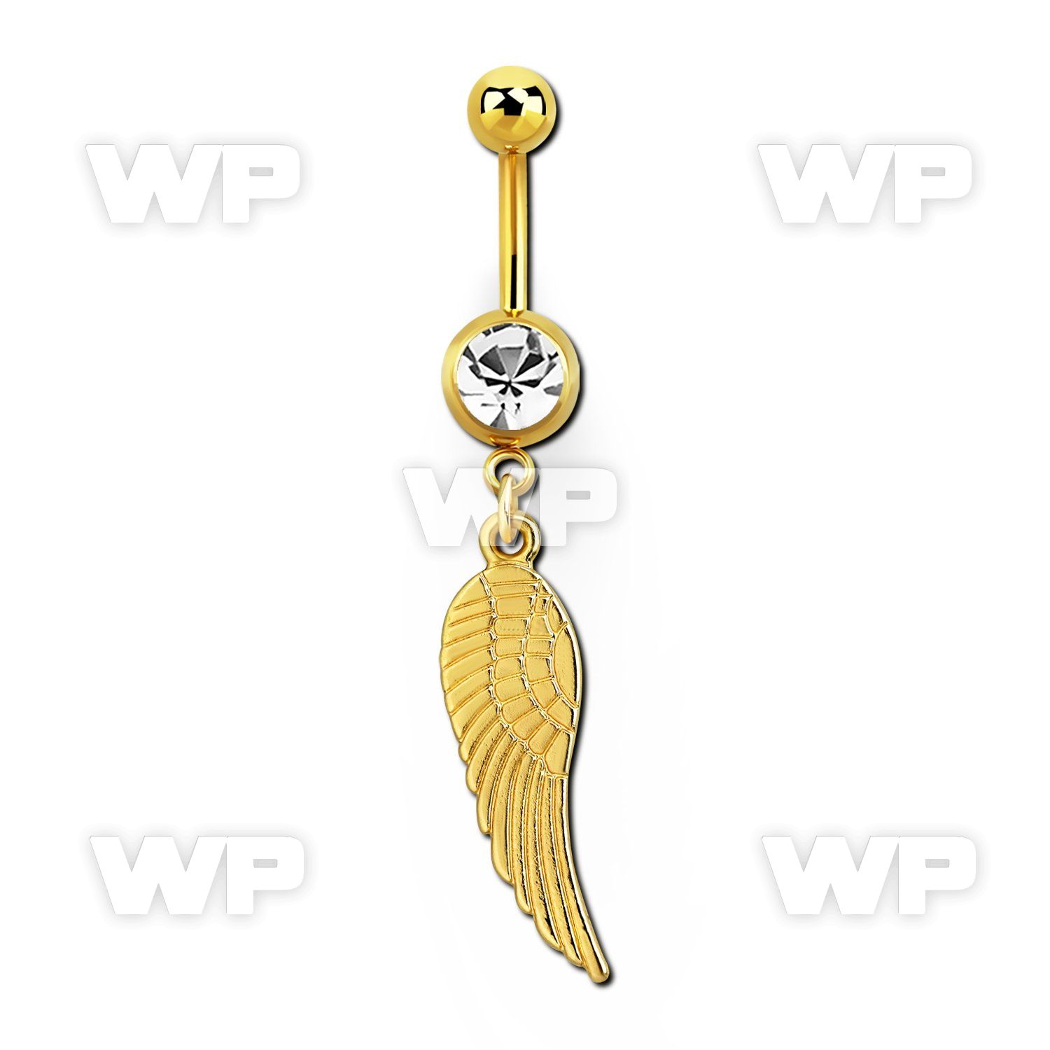 j12st0f gold ion plated 316l steel belly ring upper 5mm plain bal belly piercing