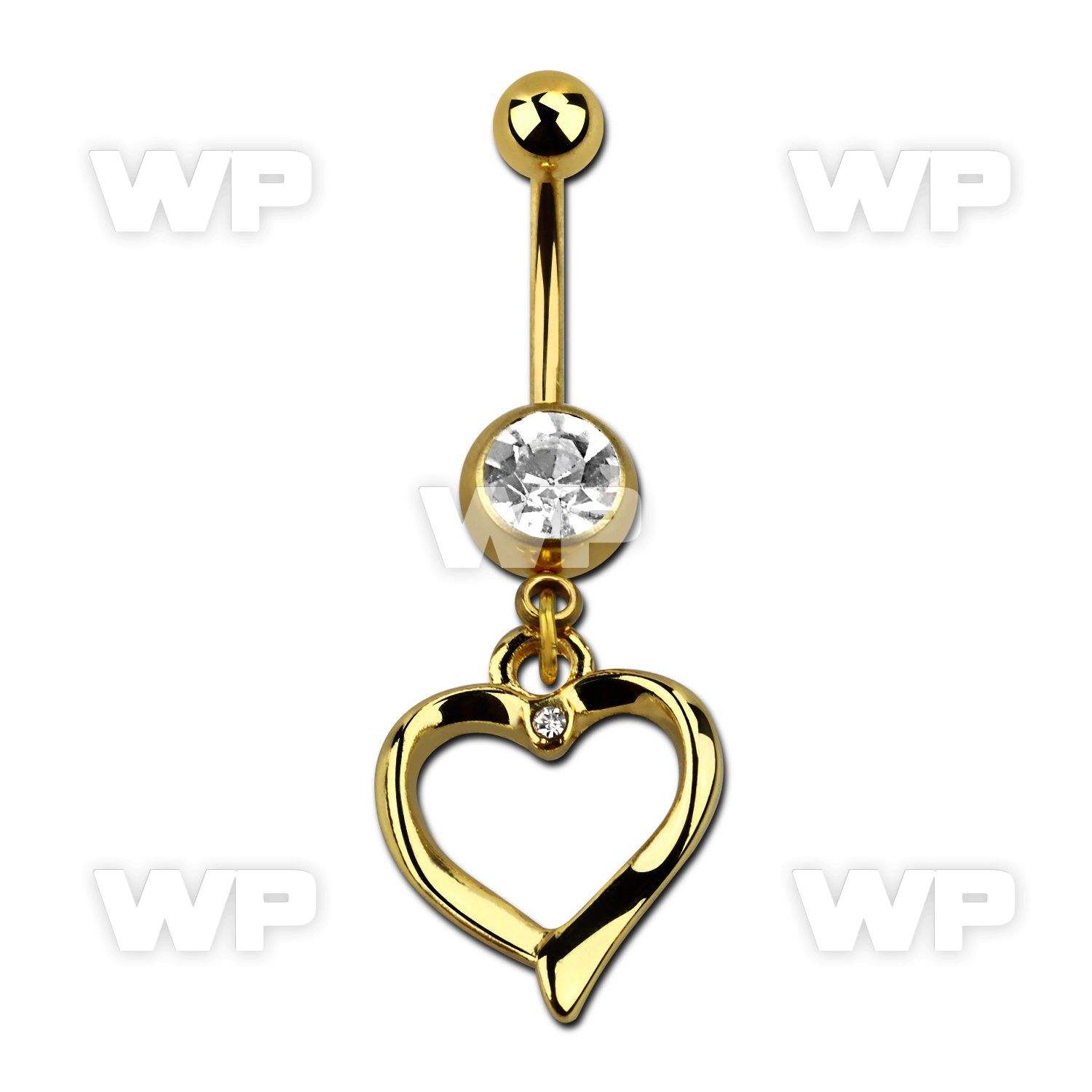 j12yyy ion plated steel belly ring l dangling heart shapesmall belly piercing