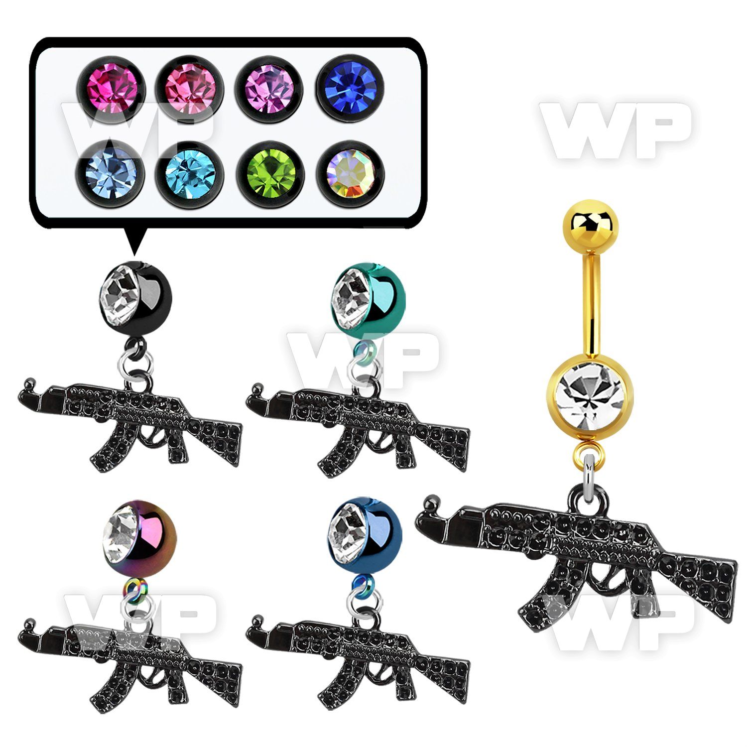 j12yze2 ion plated steel belly ring l dangling black plated min belly piercing