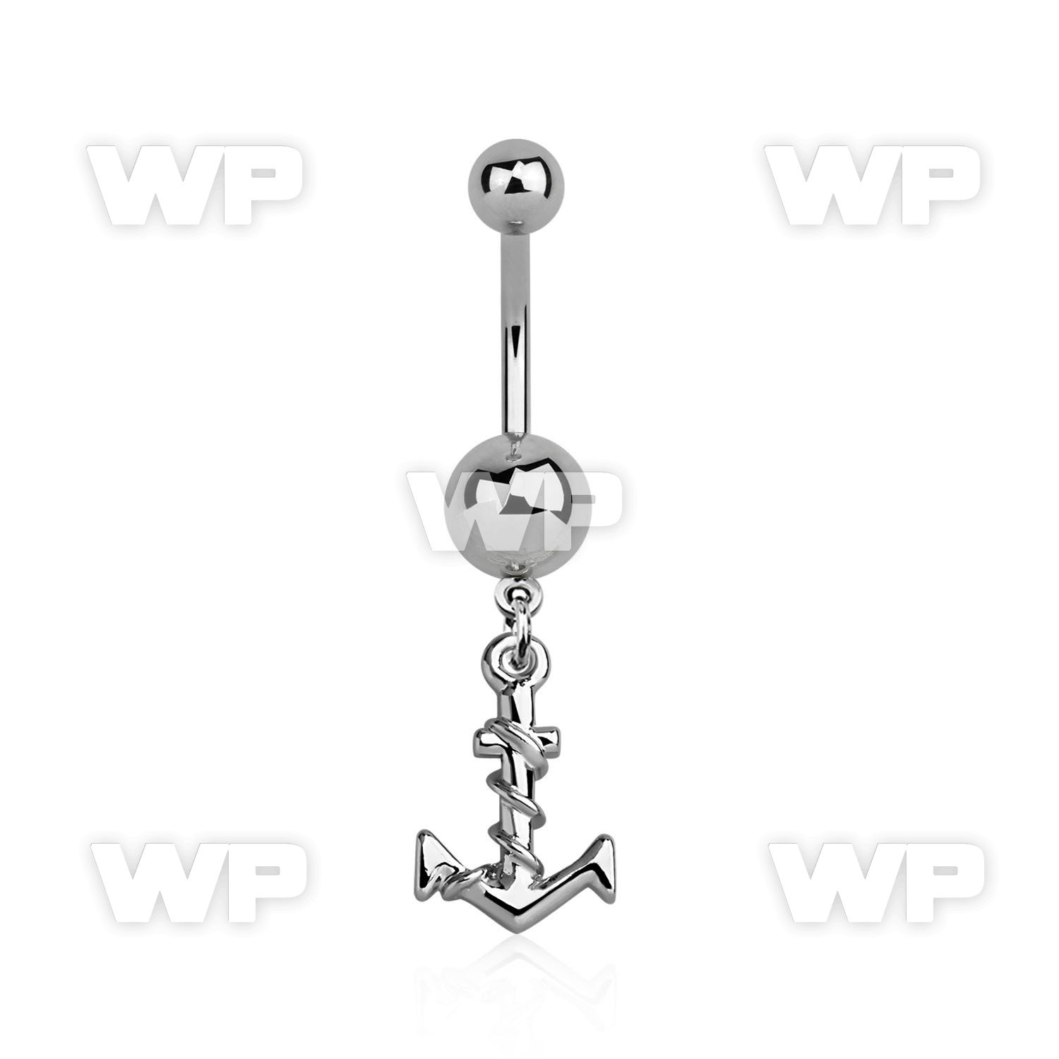 j31y99 steel belly ring normal high polished steel ball dangli belly piercing