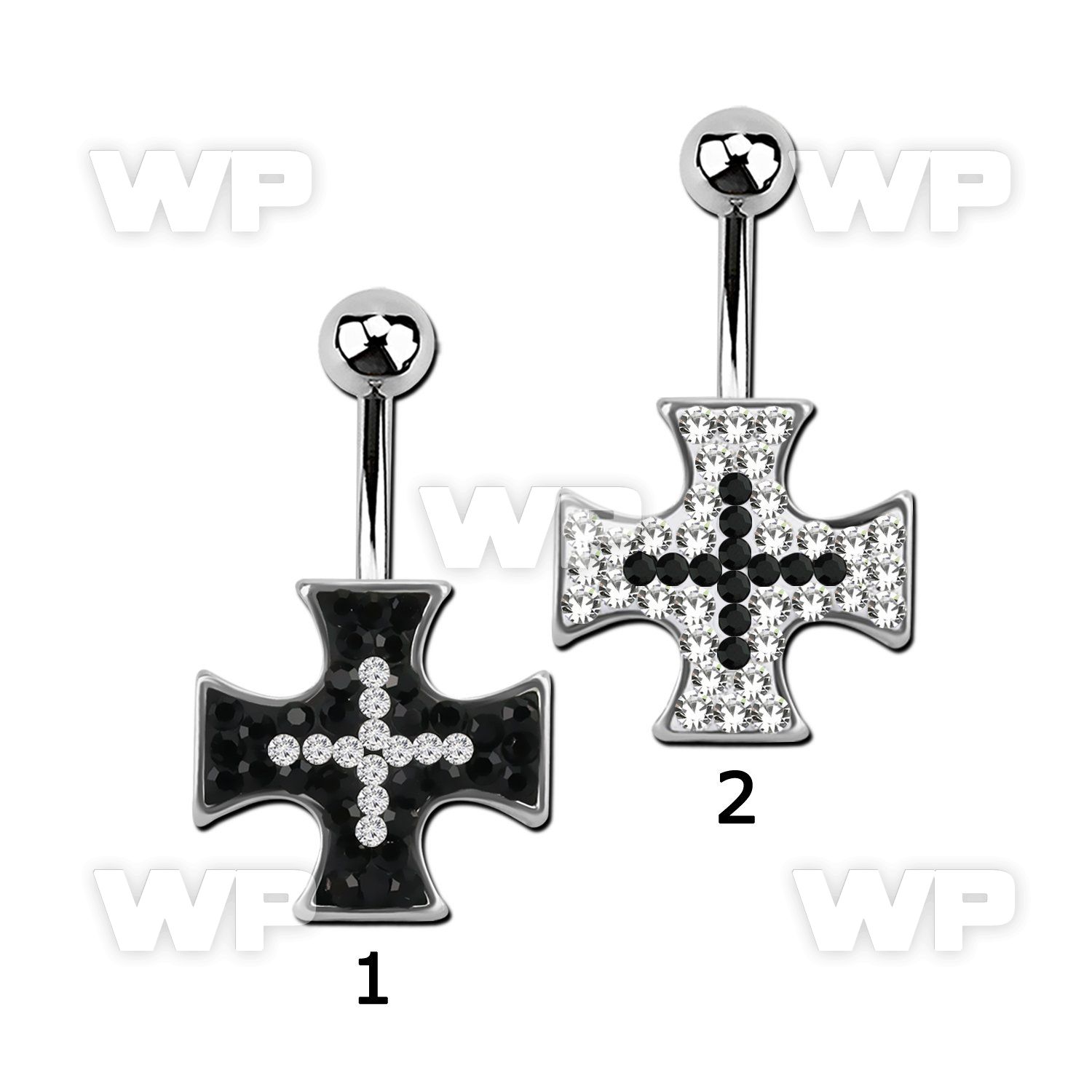 j610e94 steel belly ring ferido glued black clear crystal iron belly piercing