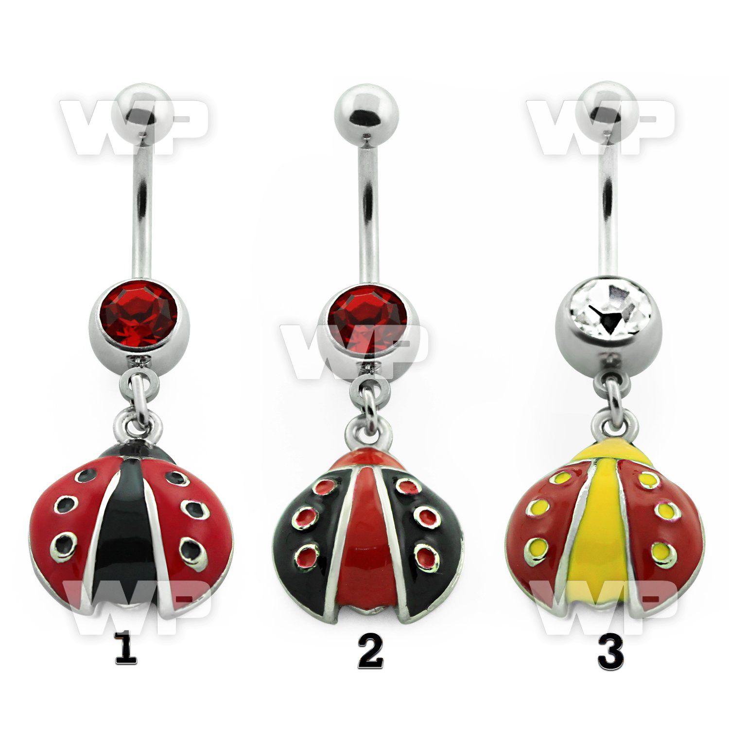 j610ee steel belly ring w 8mm press fitjewel ball dangling pai belly piercing