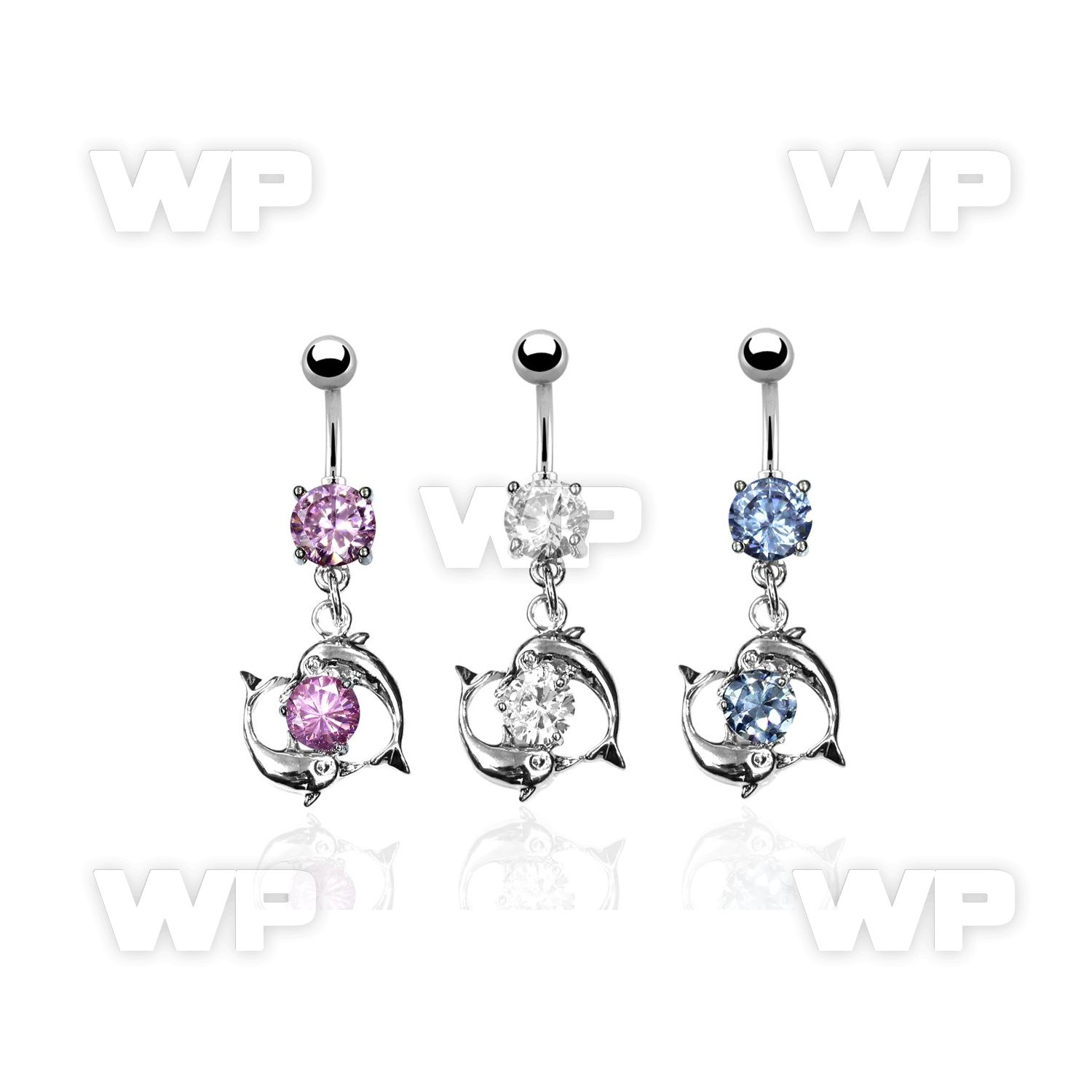 j61ges steel belly ring lower 8mm prong set cz stone a dangling belly piercing