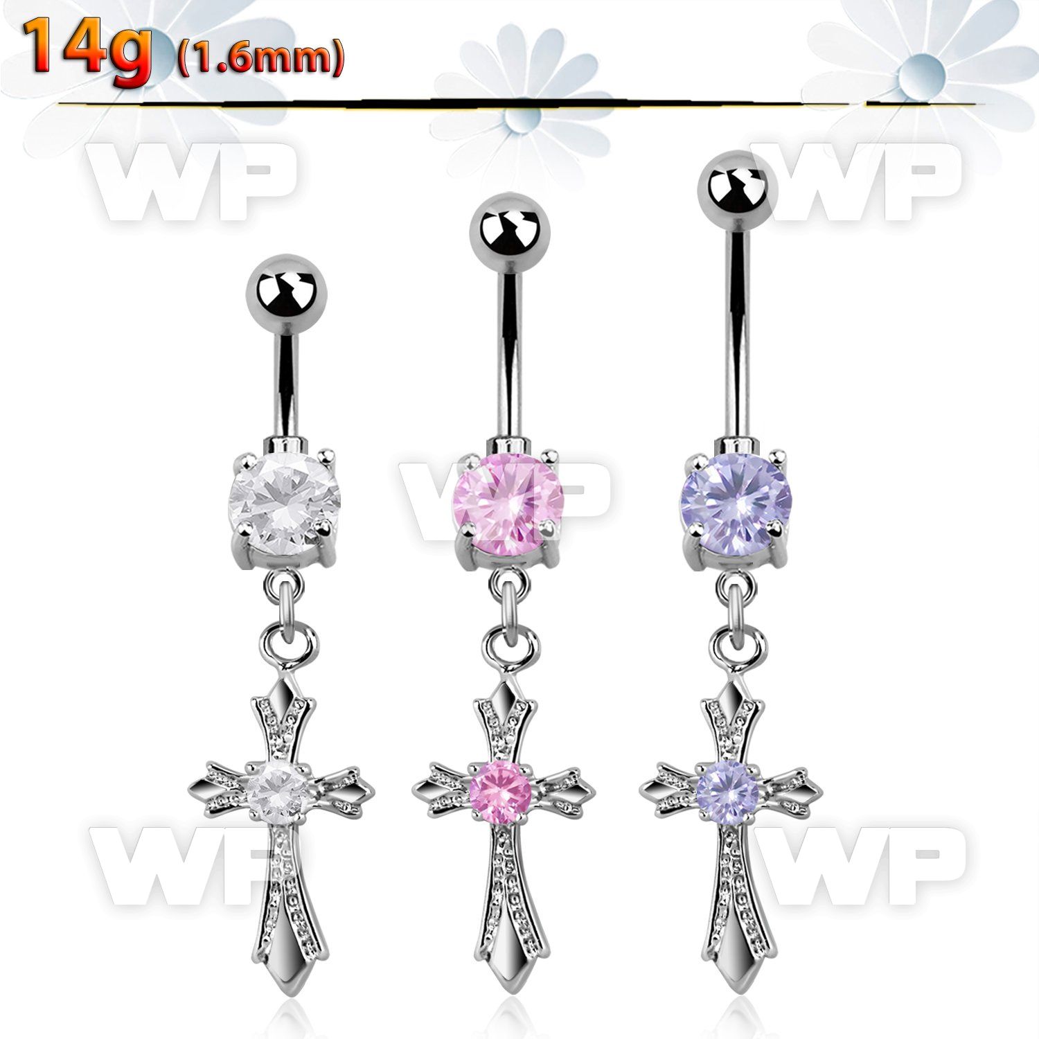 j61gzl9 steel belly ring press fit double jewel ball dangling belly piercing
