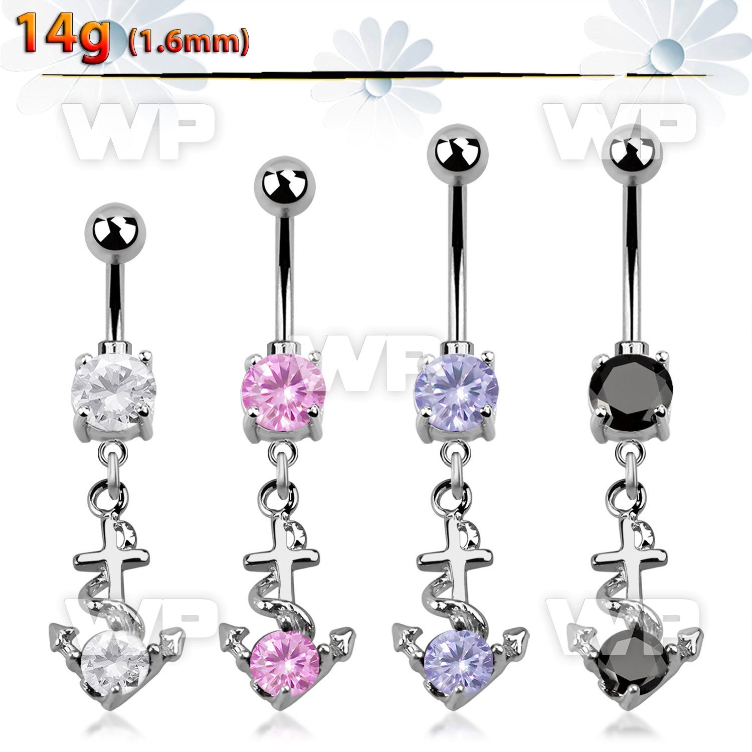 j61gzle steel belly ring press fit double jewel ball dangling belly piercing