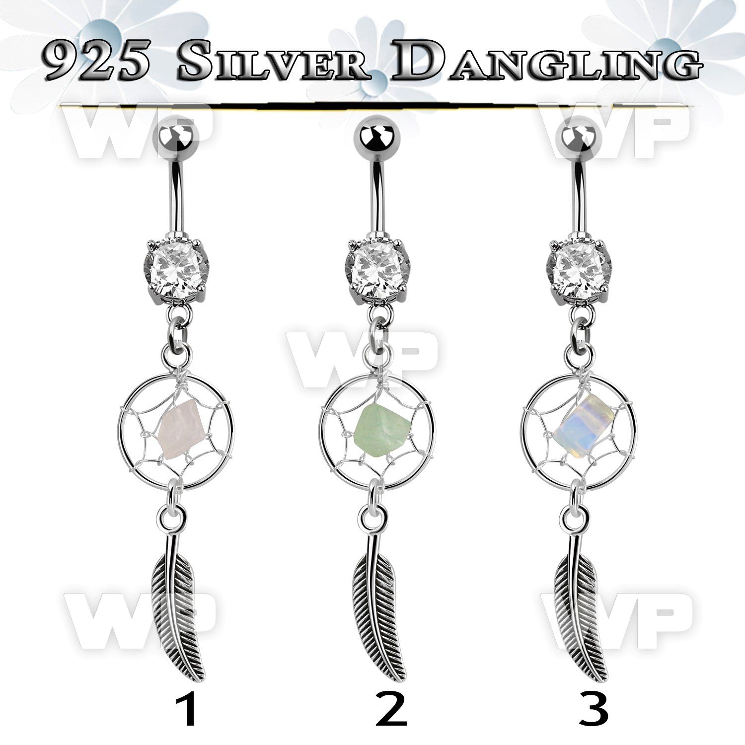 j61q1e surgical steel double jewel belly ring dangling silver belly piercing