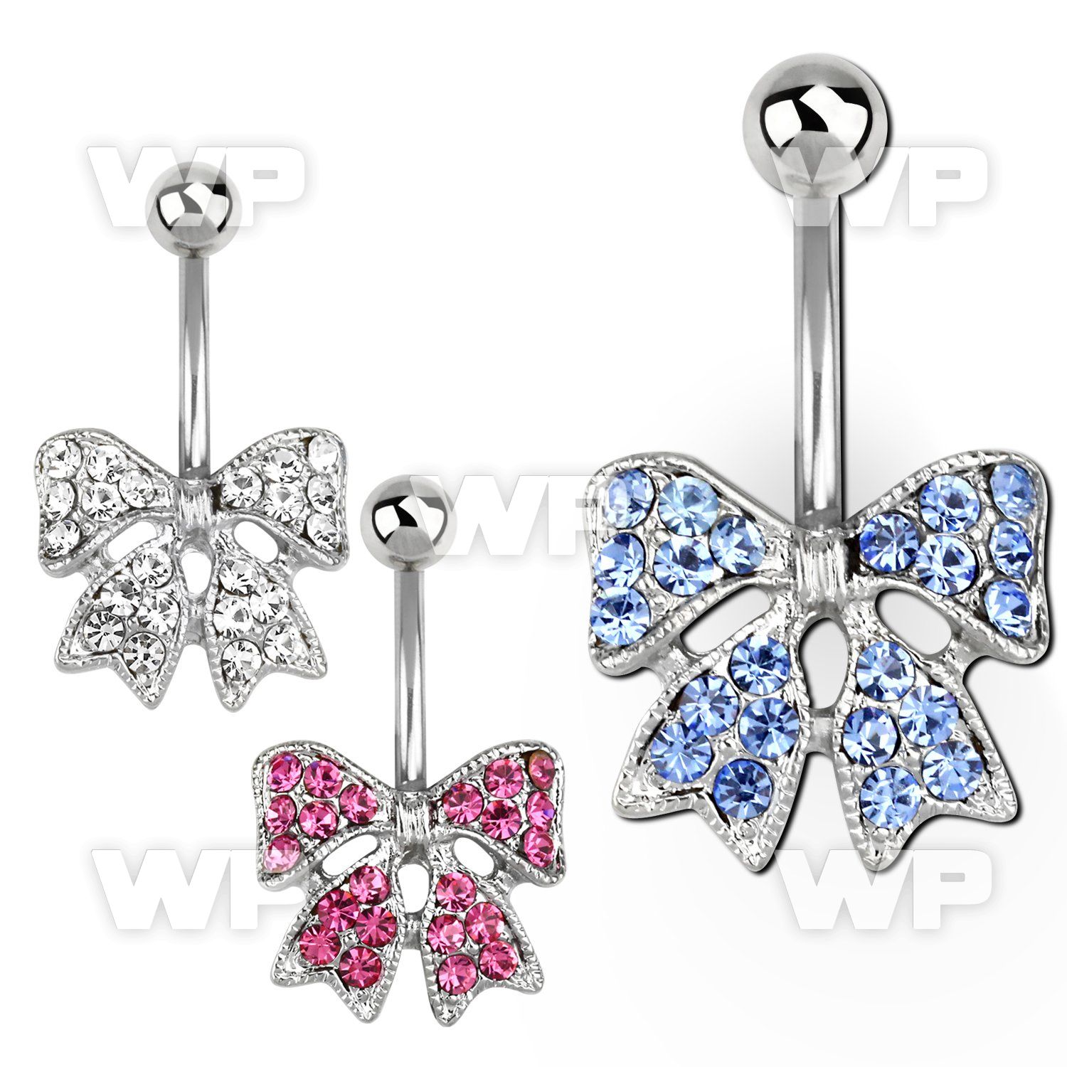 j61s9s steel belly ring lower multi crystal studded ribbon belly piercing