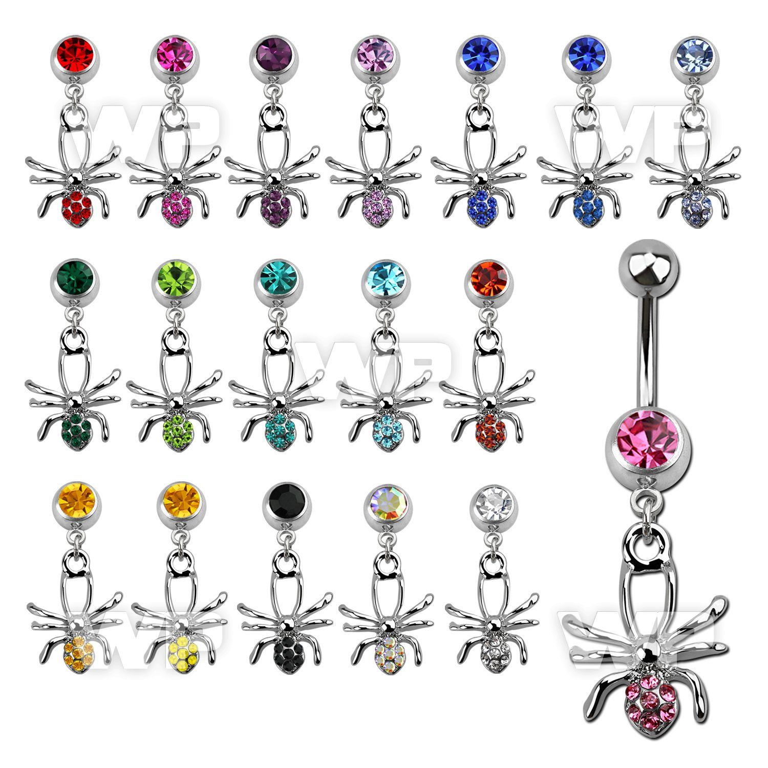 j61ylz steel belly ring w 8mm press fit jewel ball small dangli belly piercing