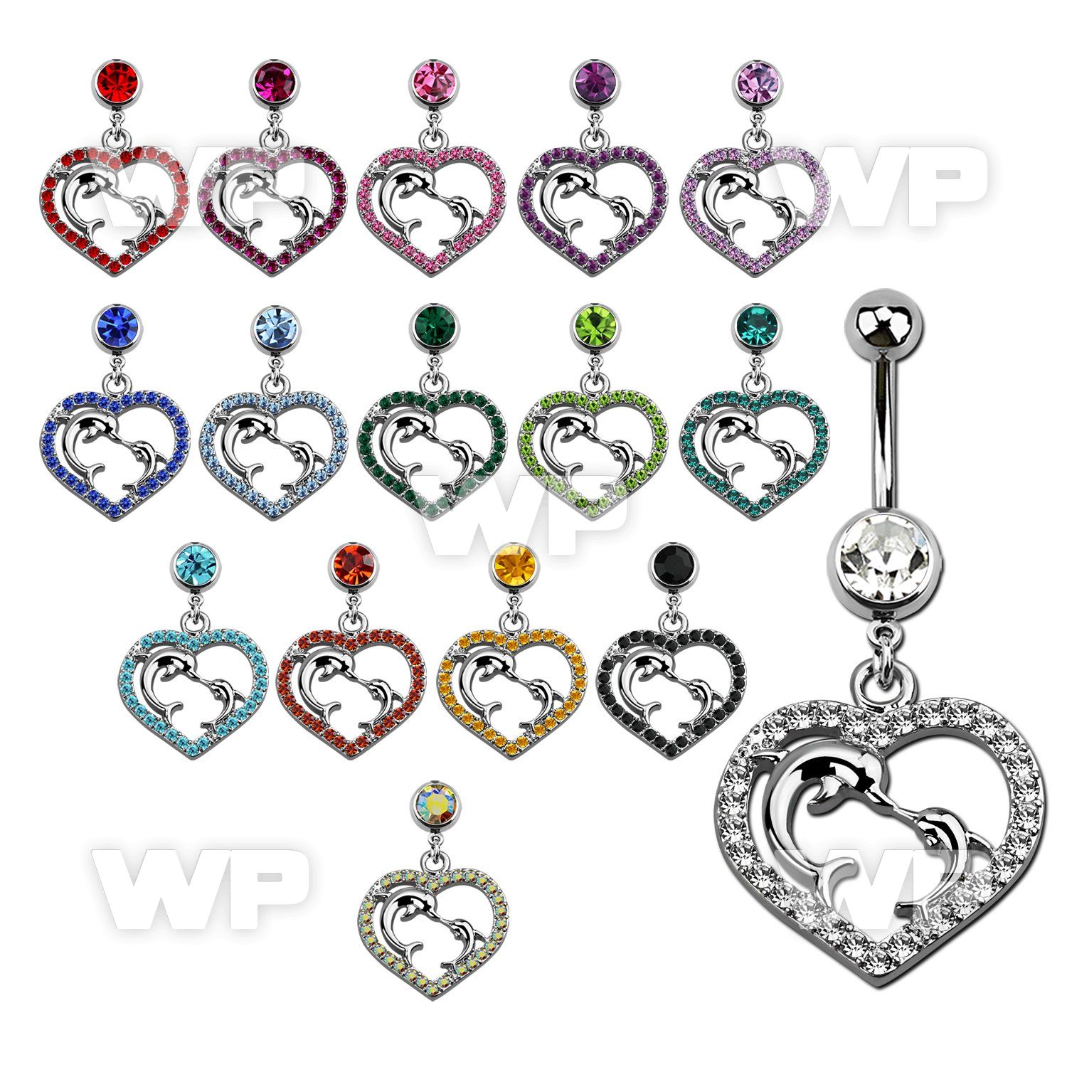 j61yt9 steel belly ring w dangling crystal studded dangling belly piercing