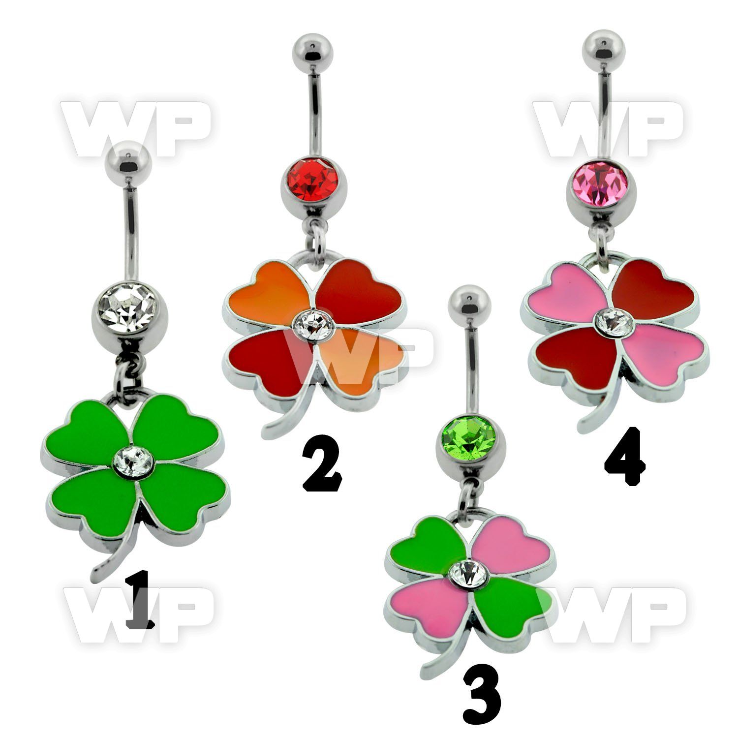 j61z9z steel belly ring w dangling painted flower length 10mm belly piercing