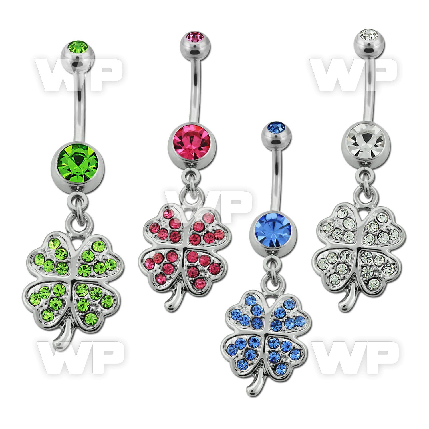 j61zsp steel belly ring w dangling multi crystal flower design belly piercing