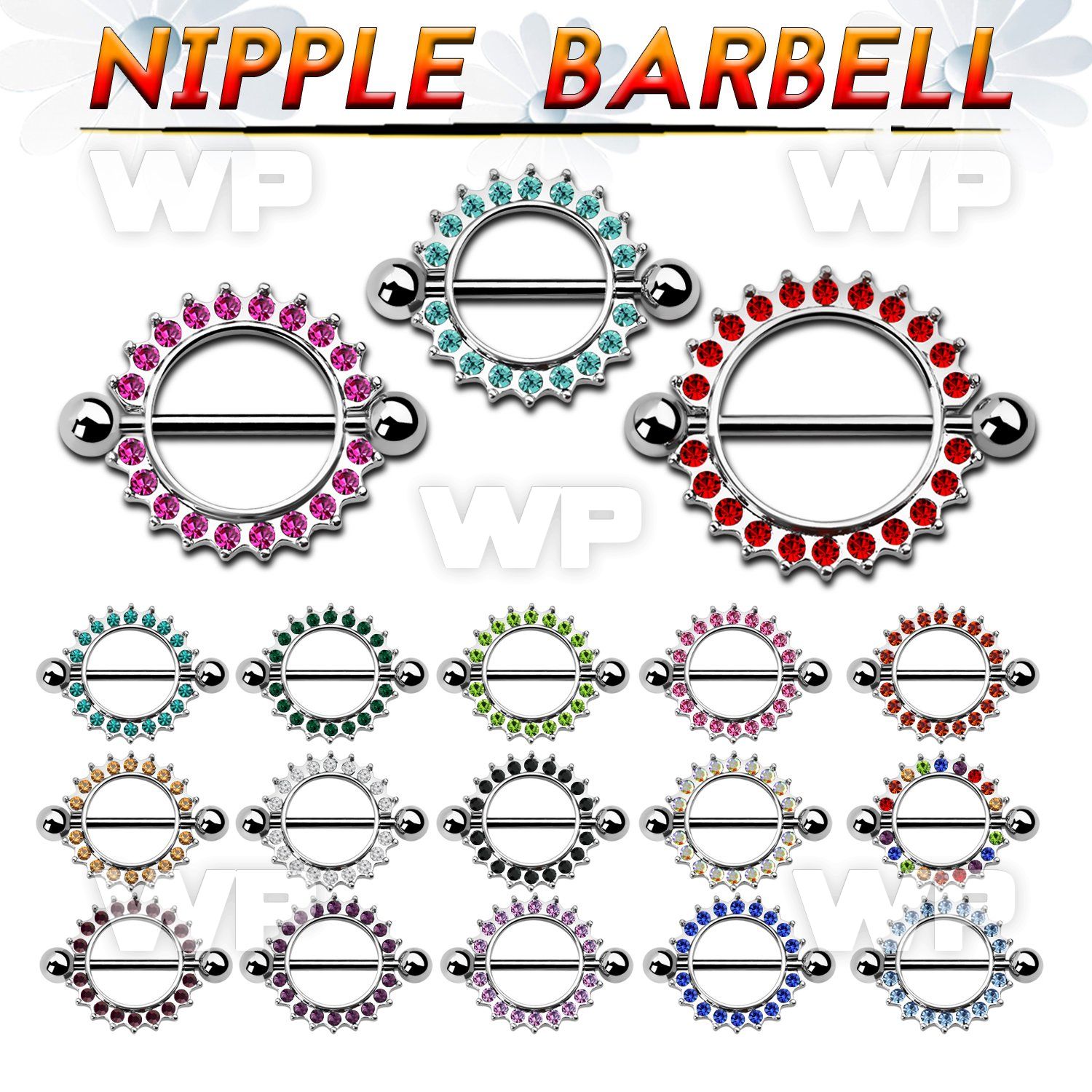 j6um6z round nipple shield prong set crystal studded rim surgi nipple piercing