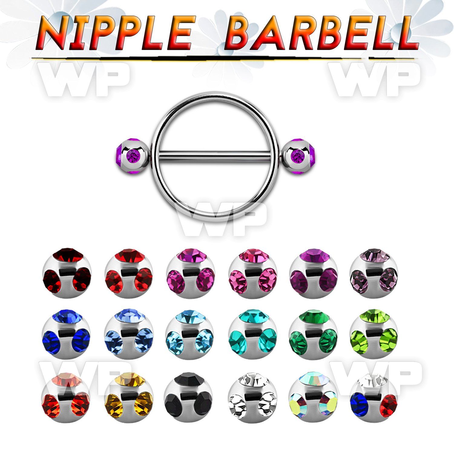 jcumws surgical steel round nipple shield 1 6mm bar 5mm multi nipple piercing