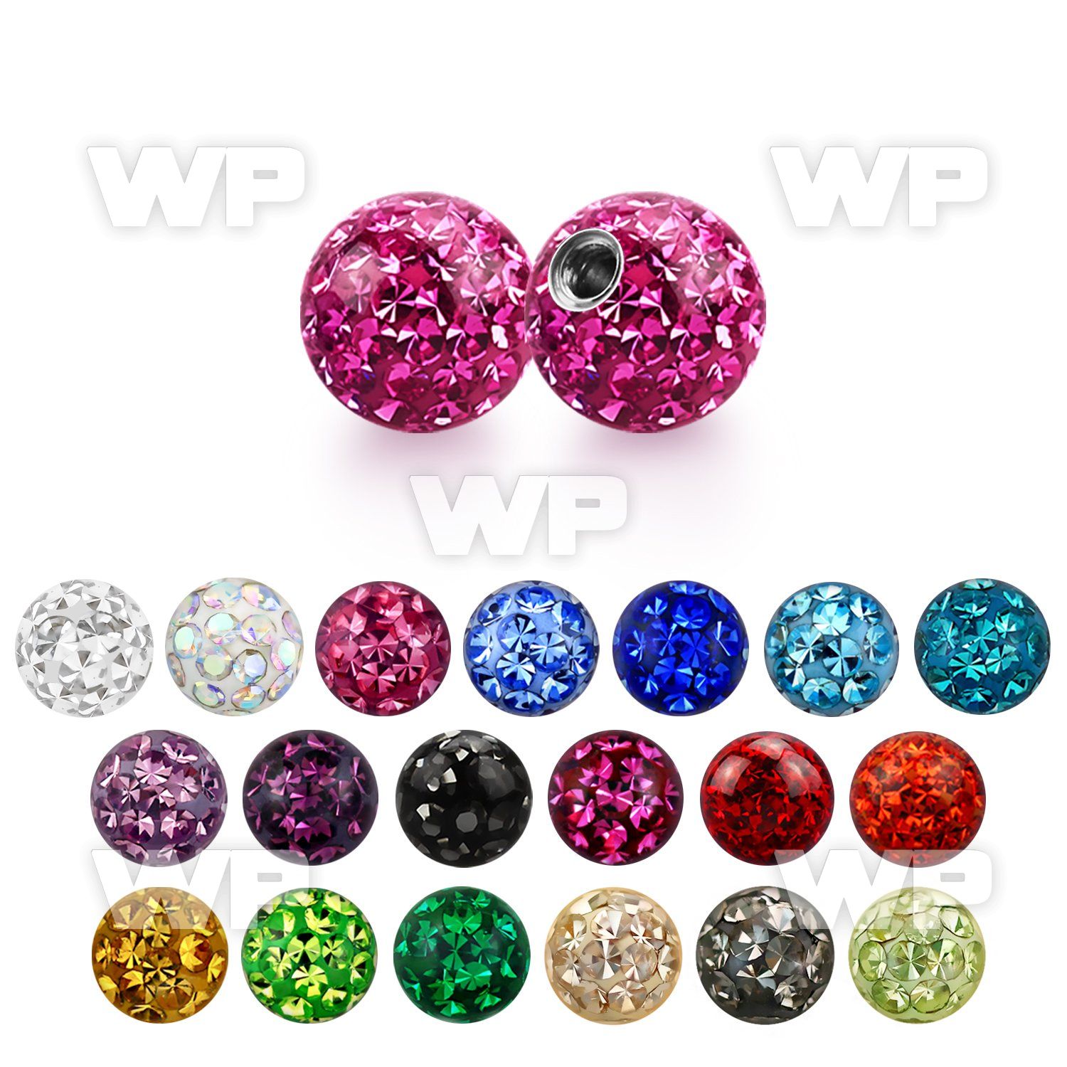 jdas 5mm multi crystal ball epoxy cover 1 6mm threading 