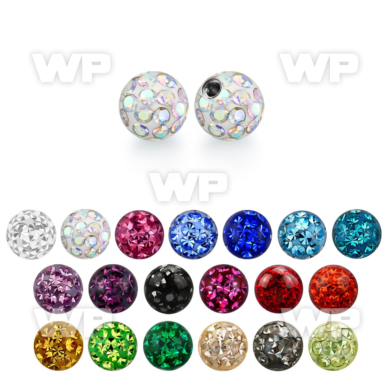 jdaz 3mm multi crystal ball epoxy cover 1 2mm threading 