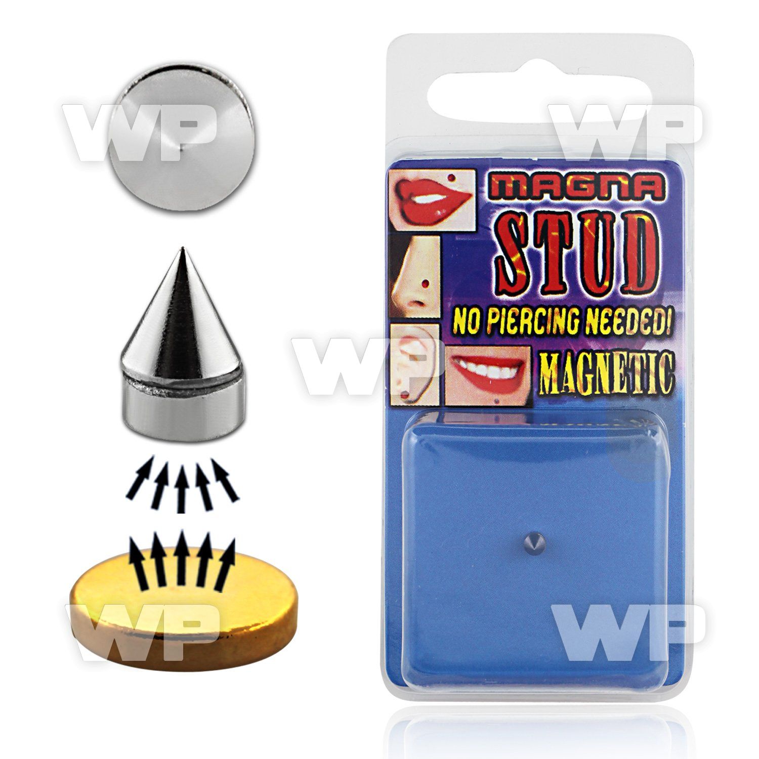 ji6z 3mm surgical steel cone shaped magna stud belly piercing