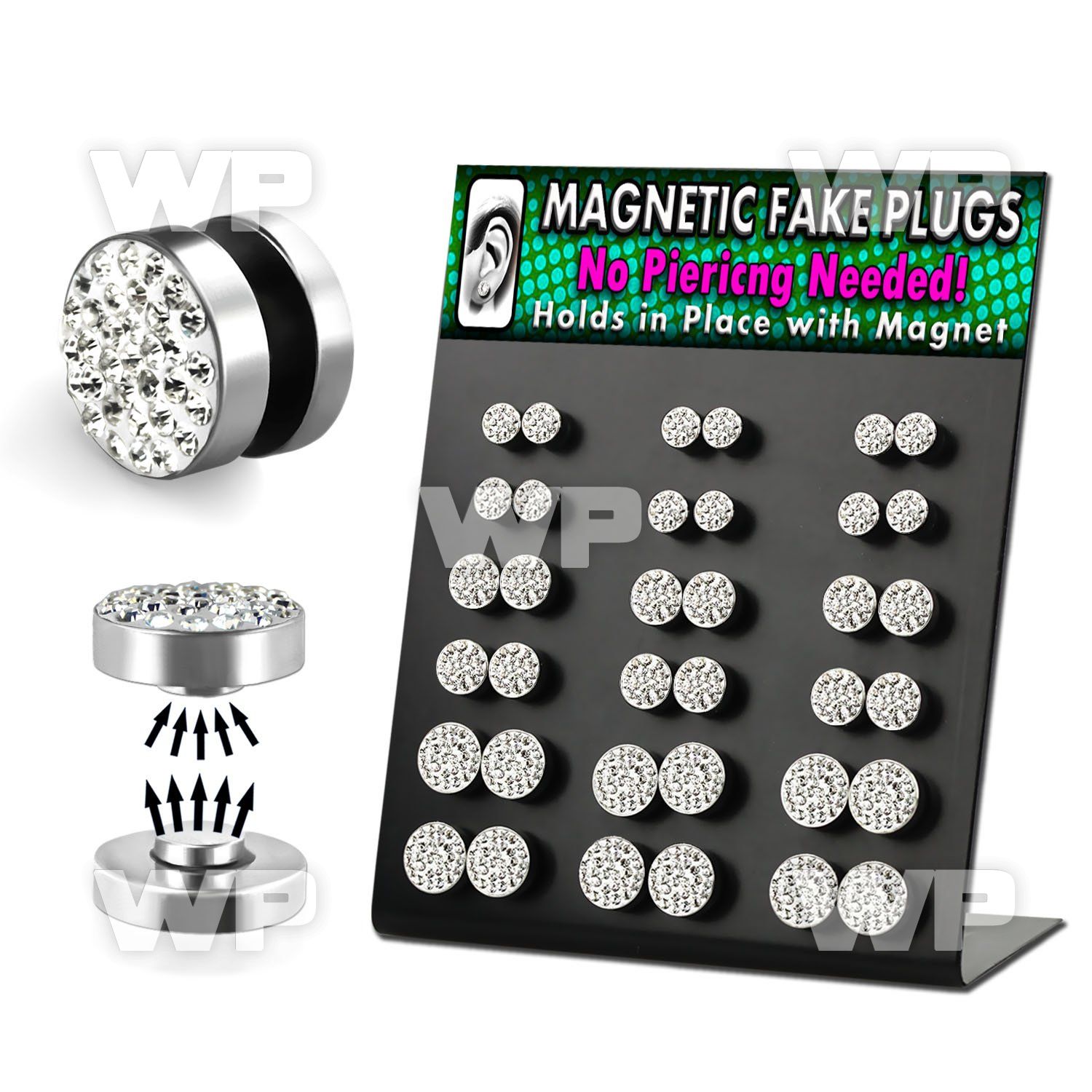 jijmael display w magnetic steel fake cheater plugs ferido glued ear lobe piercing