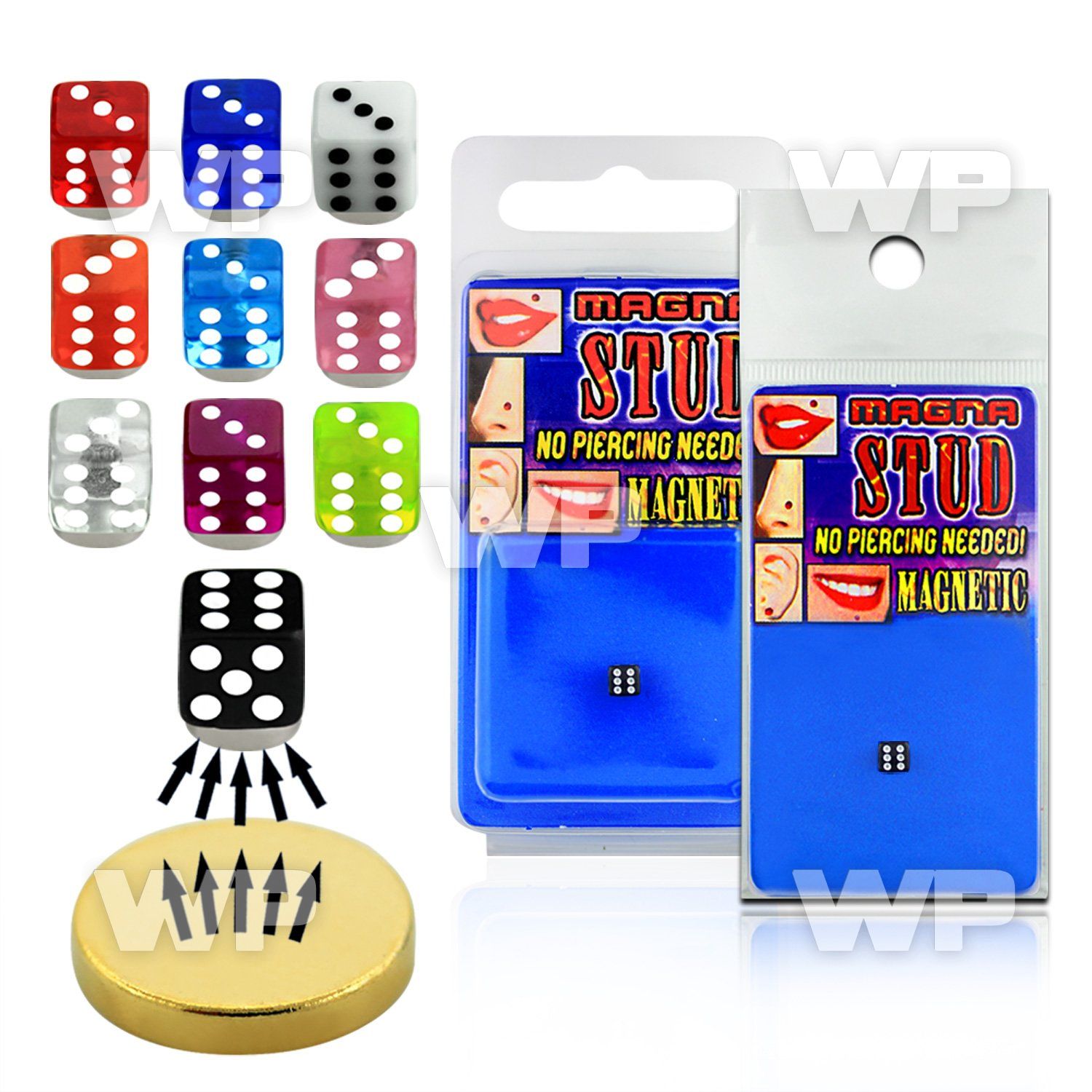 jiq180 4mm acrylic uv cone magna stud belly piercing