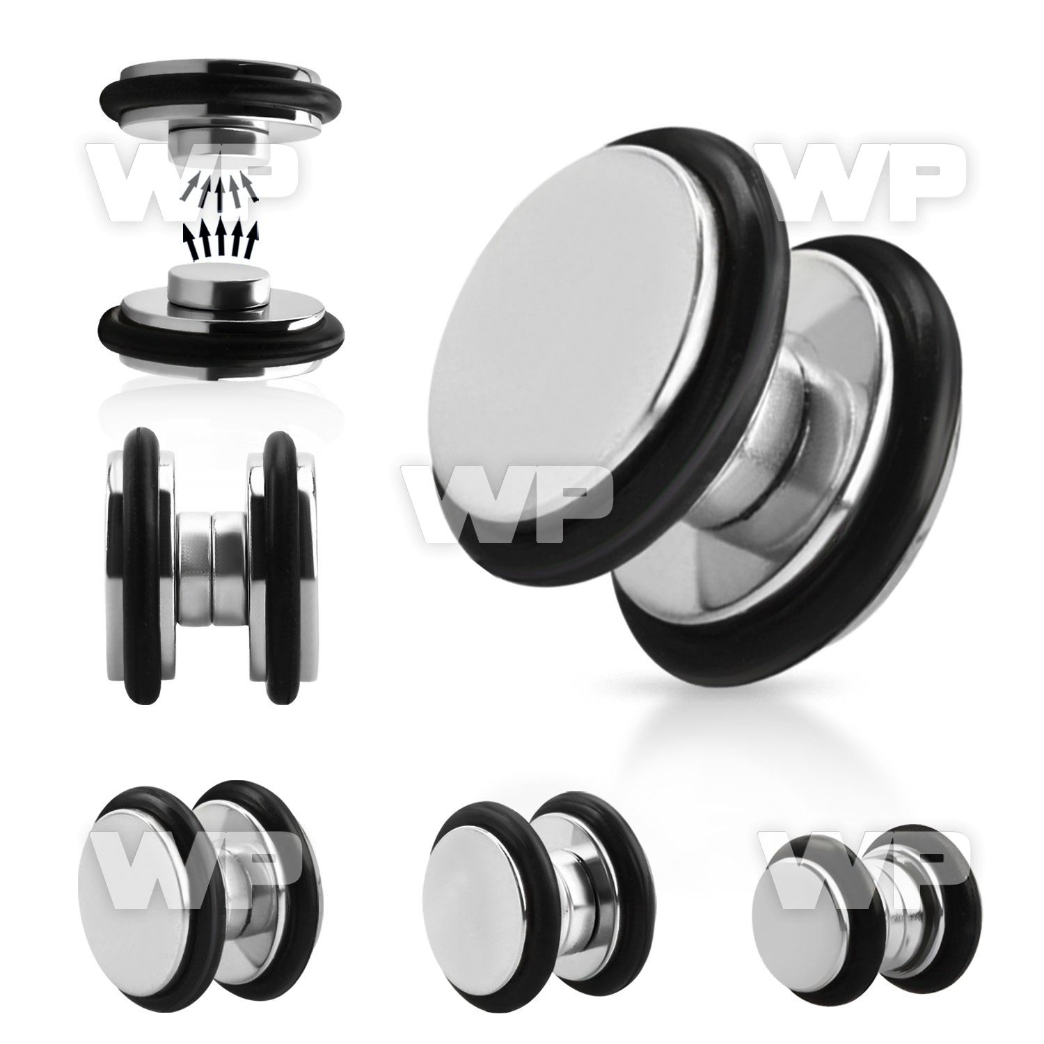 jma 316l steel magnetic fake cheater plug o ring belly piercing