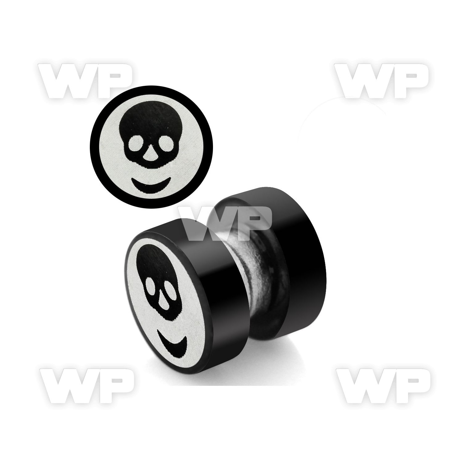 jmb39 black ion plated steel magnetic fake plug laser etched belly piercing