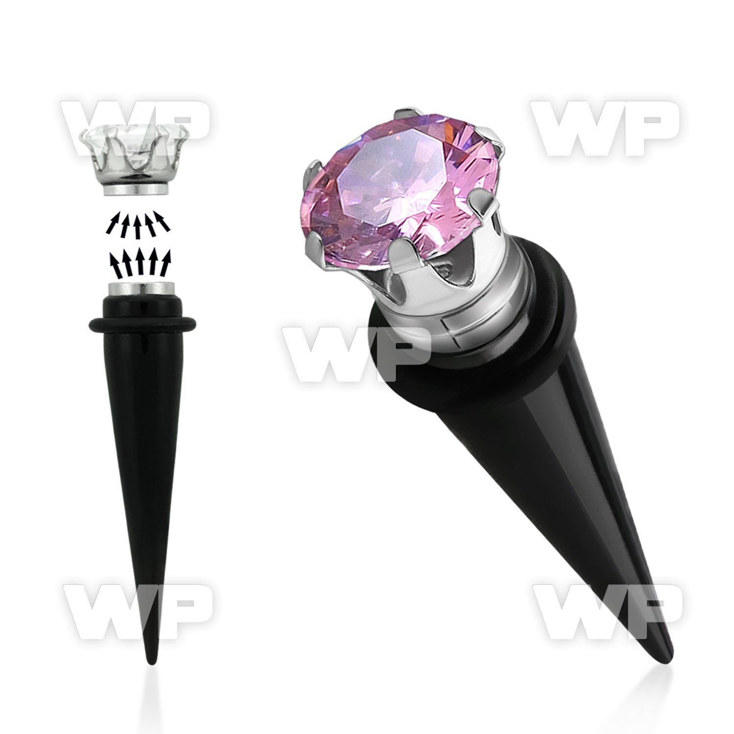 jqrmgy black acrylic magnetic fake cheater taper o ring s roun belly piercing