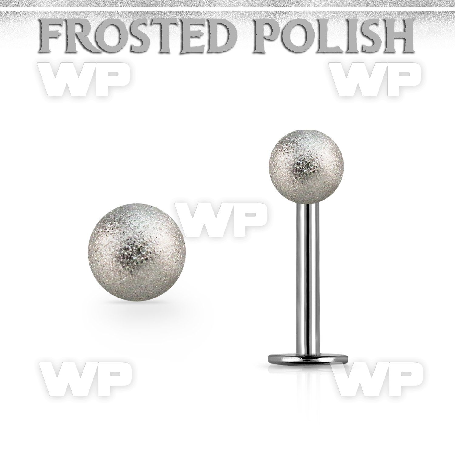 lbfo3 316l steel labret with a 3mm frosted steel ball