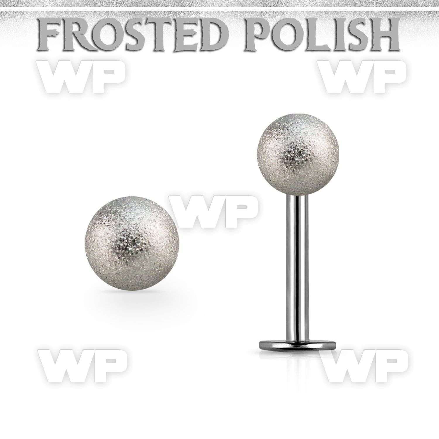 lbfo4s 316l steel labret with a 4mm frosted steel ball