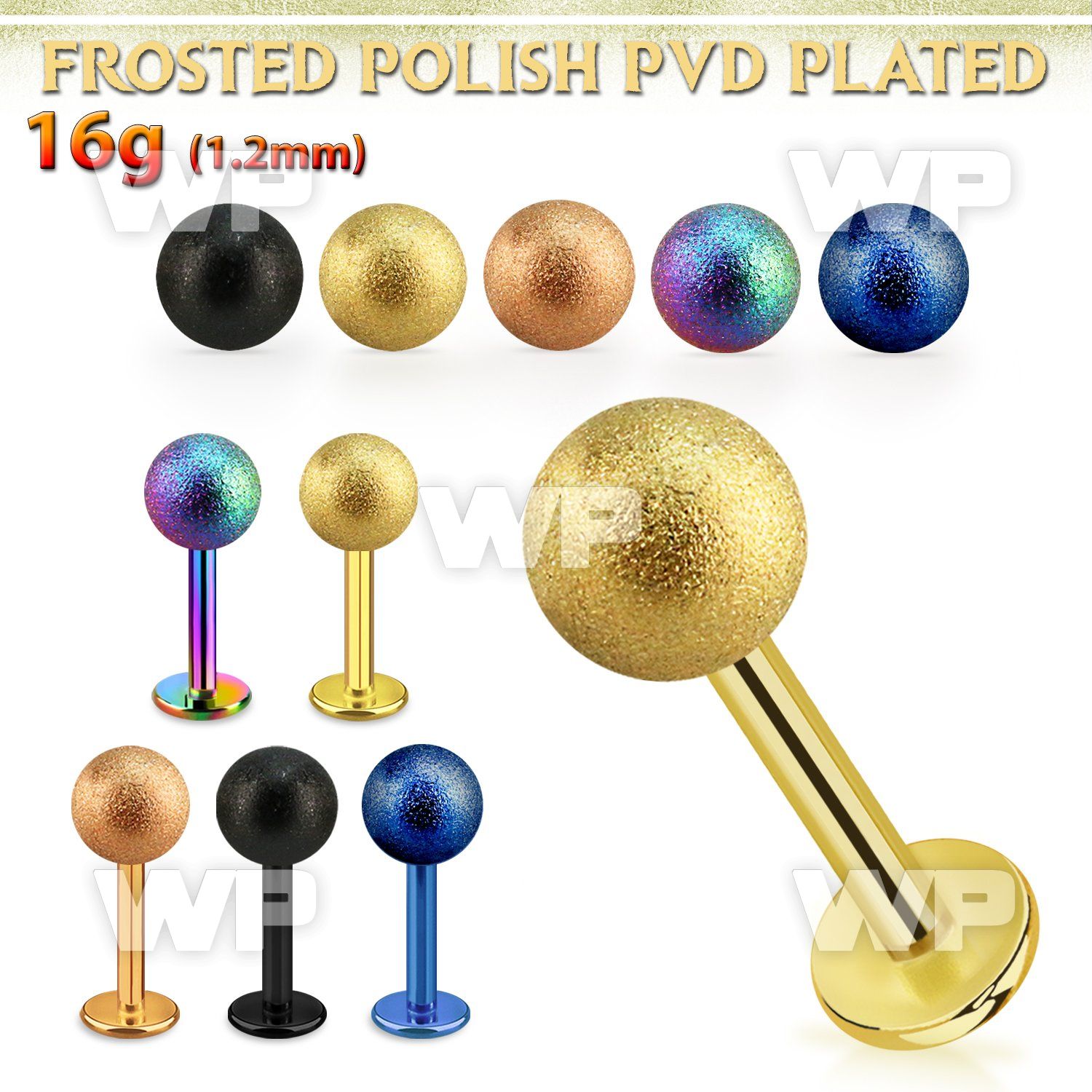 lbtfo5s anodized steel labret w a 5mm frosted steel ball