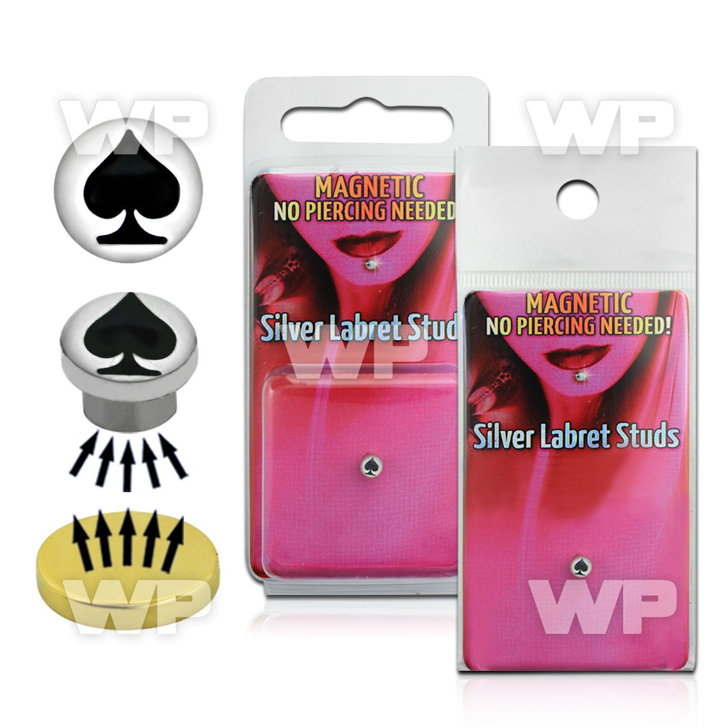 m2jb9 4mm silver 925 magnetic fake labret stud stud black playi belly piercing