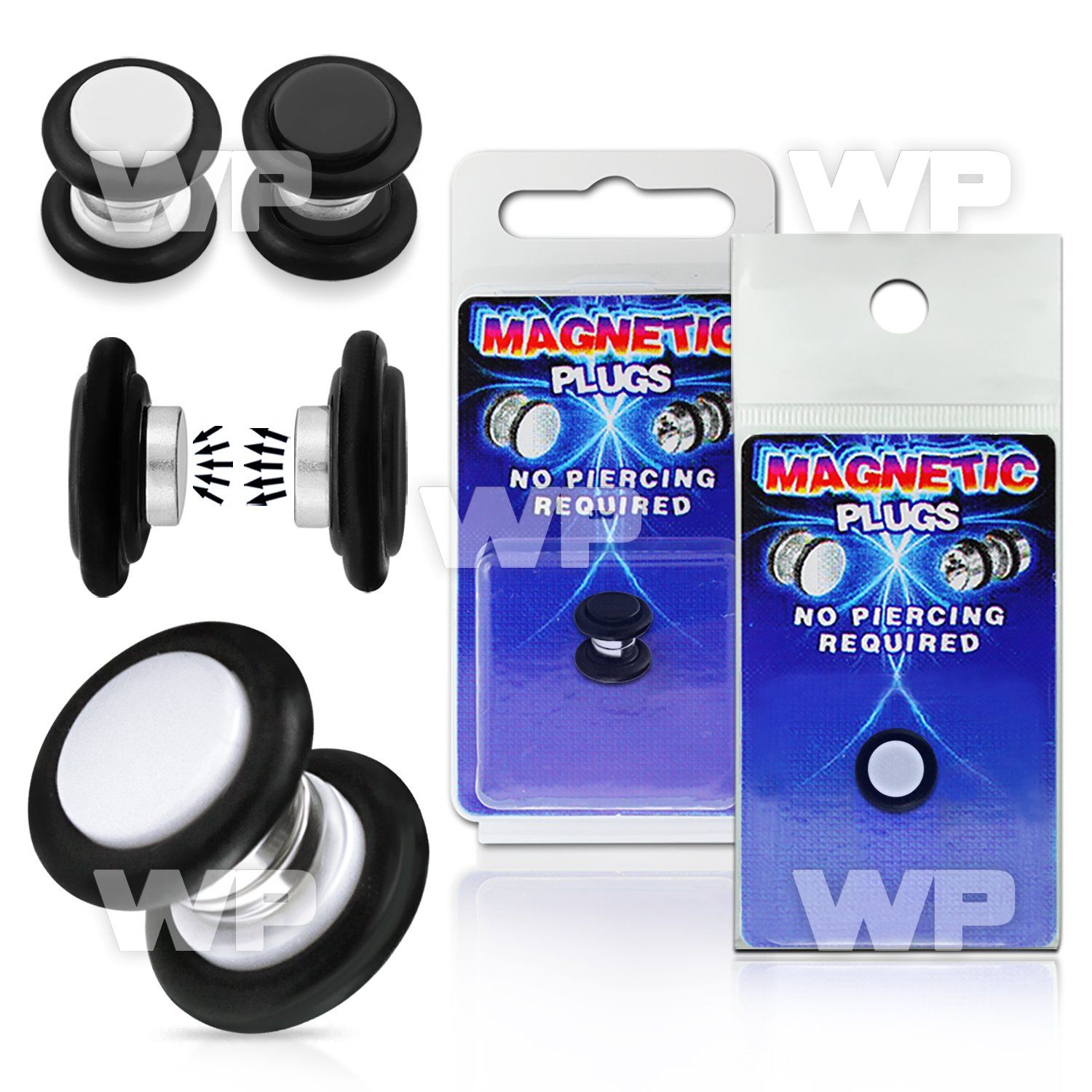 m2jm9k black magnetic fake plug o ring belly piercing