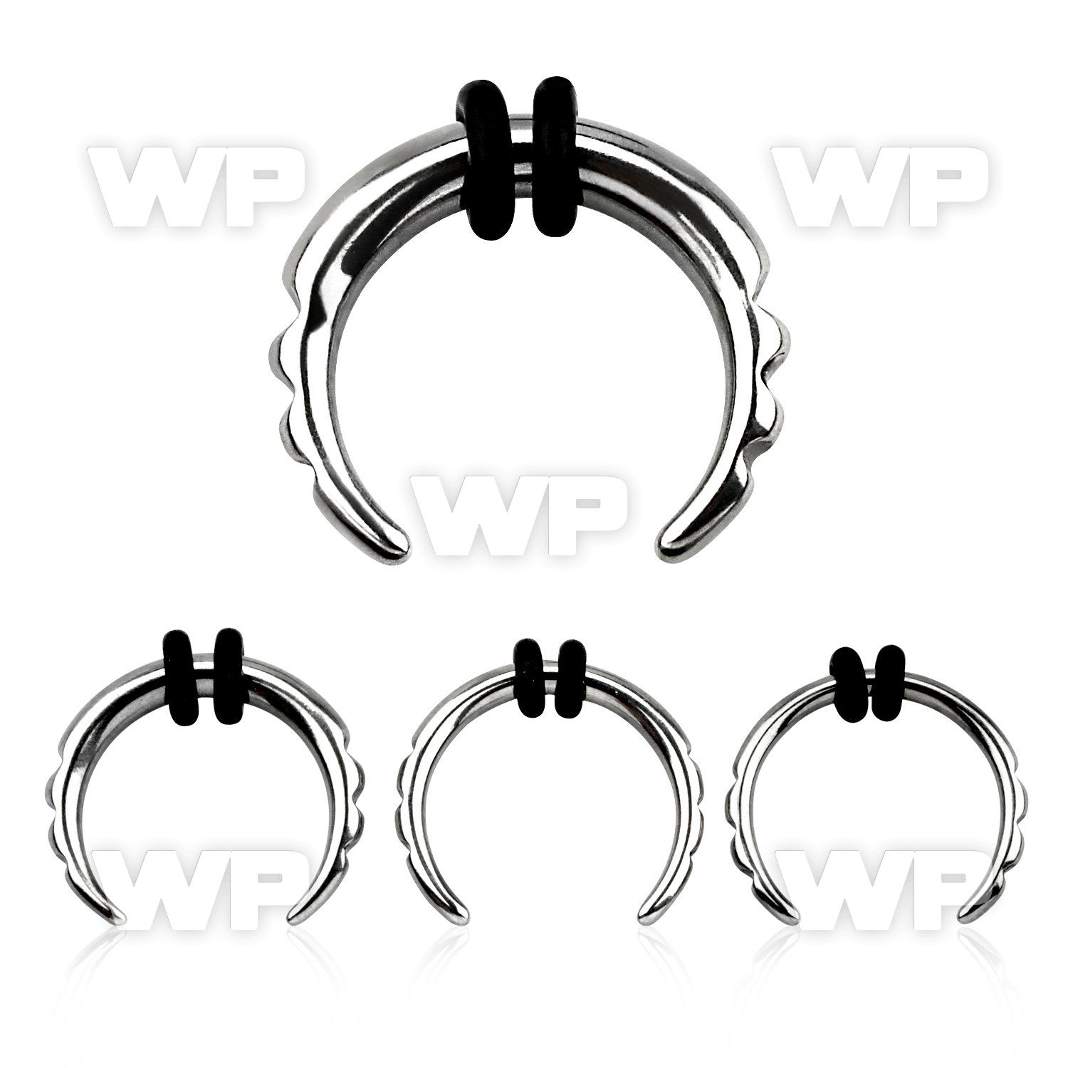 m6m surgical steel septum pincher serated edges double o ri ear lobe piercing