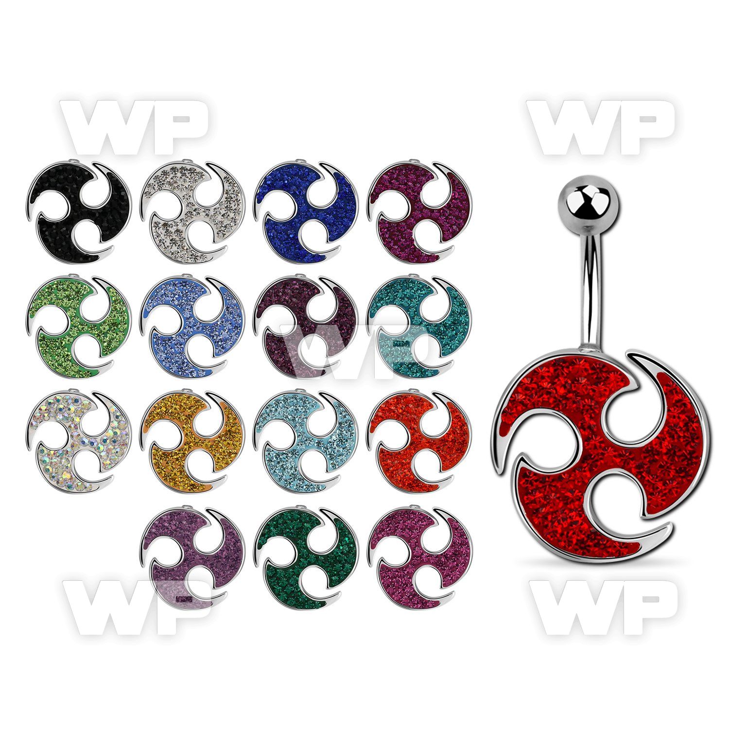 mcd371 steel belly banana w ferido glued crystal triskelion